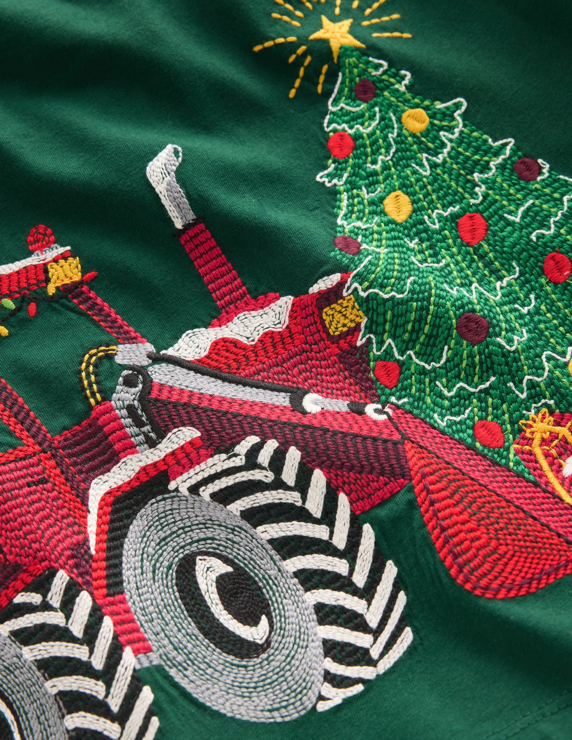 Superstitch Long Sleeve Top-Emerald Christmas Tractor-3