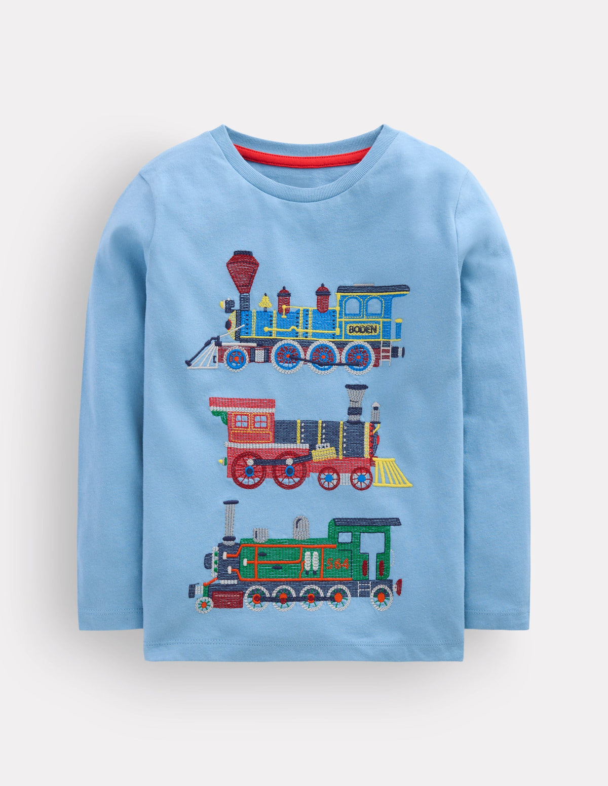 Superstitch Long Sleeve Top-Glacier Blue Trains - Image 1