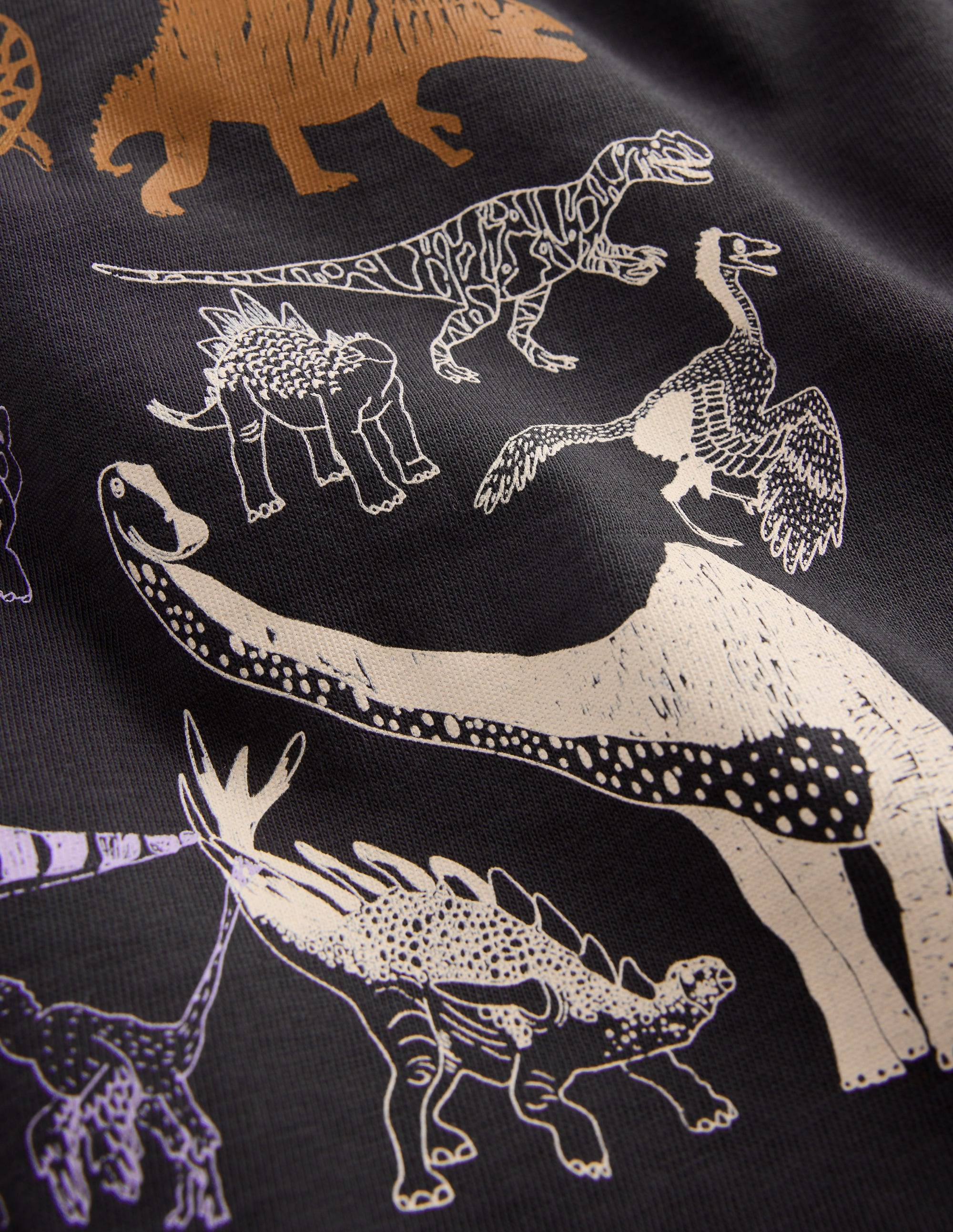 Long Sleeve Printed T-shirt-Shadow Grey Dinos - Image 3