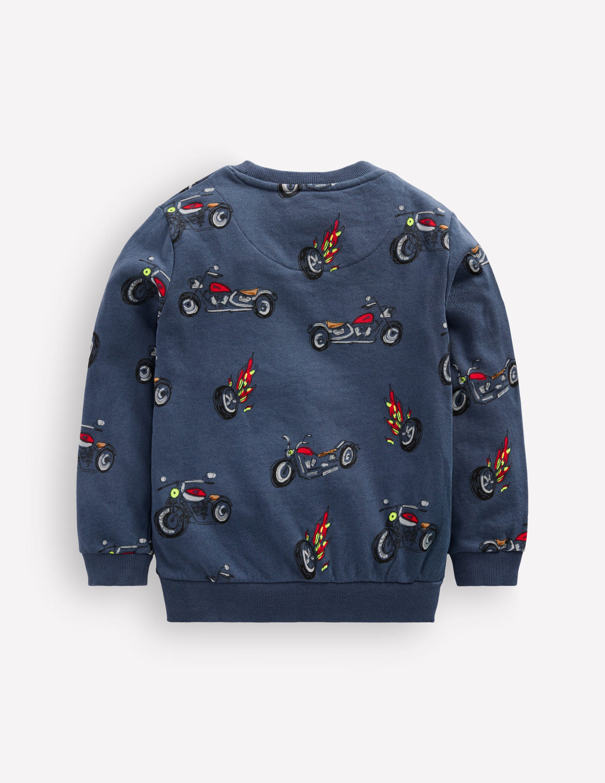 Everyday Printed Sweatshirt-Grey-Blue Motorbikes - Image 2