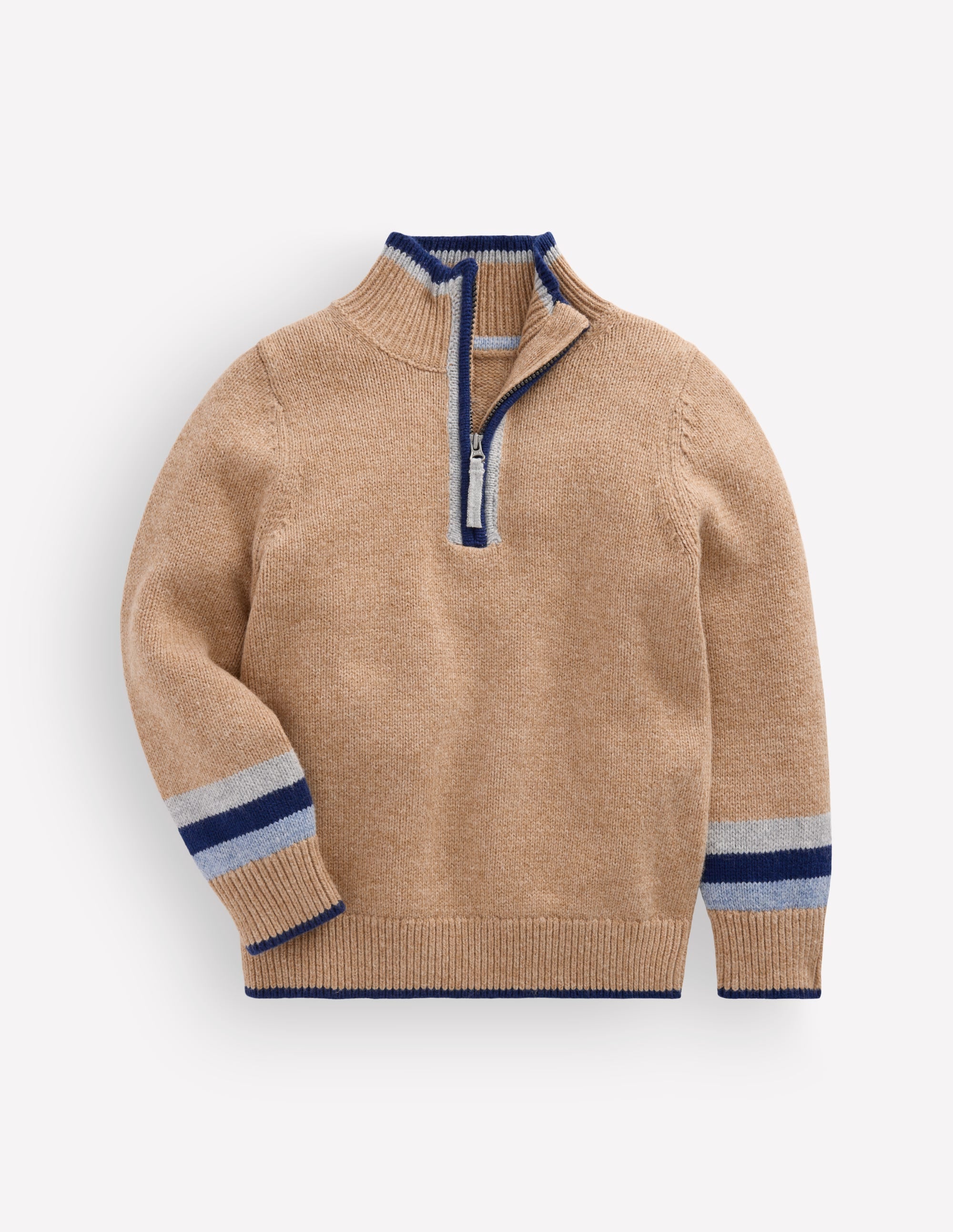Heritage Half-Zip Sweater-Camel Melange - Image 1