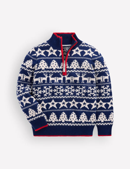 Heritage Half-Zip Sweater-Festive