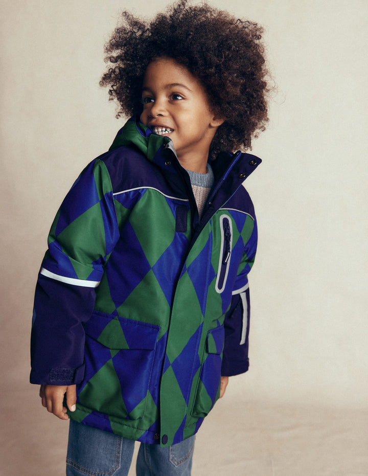 All-weather Waterproof Coat-Blue and Green