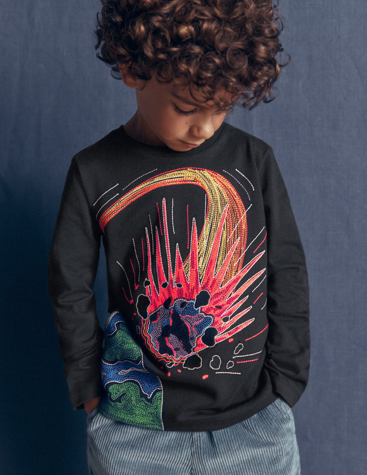 Glow Superstitch T-shirt-PHANTOM COMET