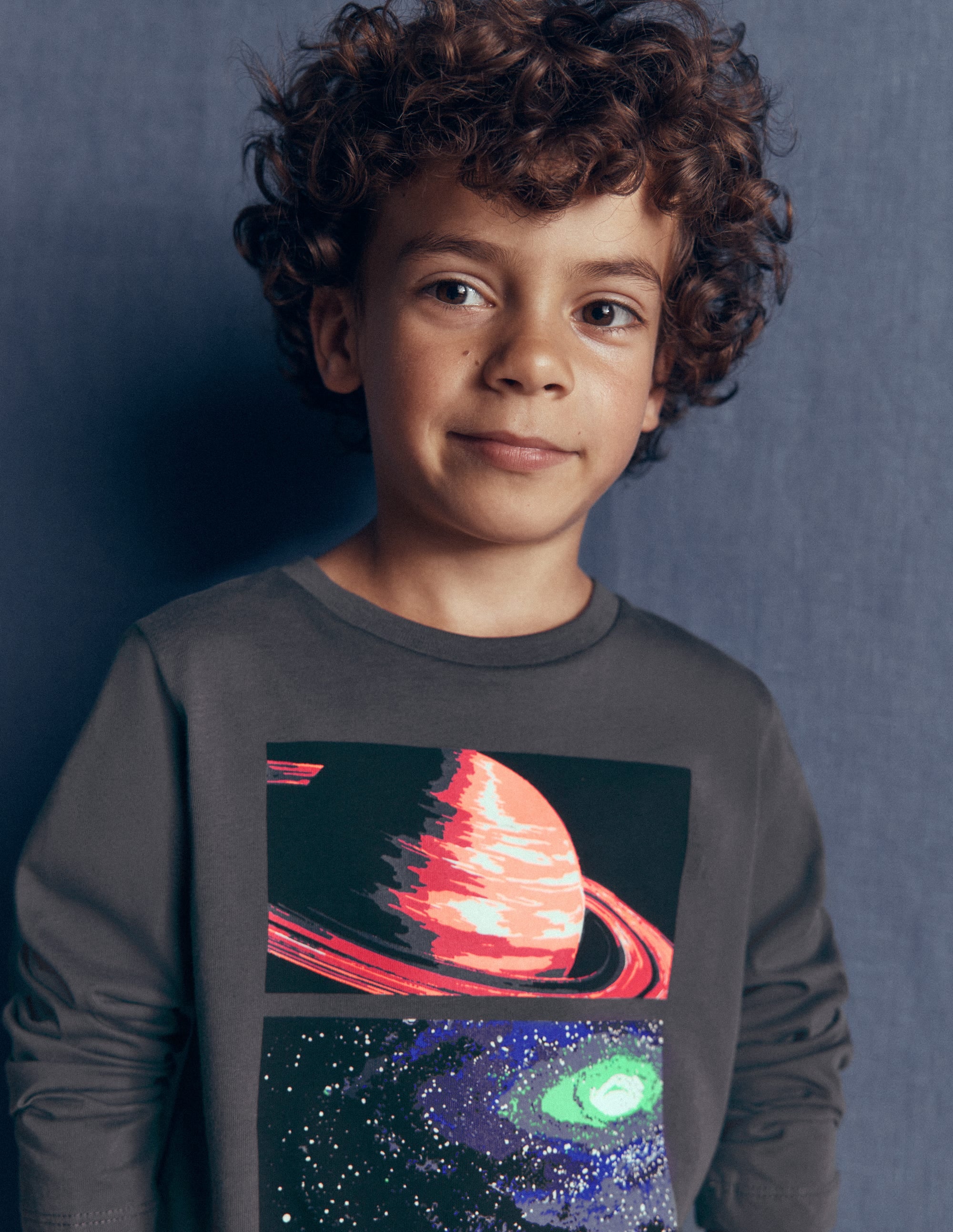 Long Sleeve Glow T-shirt-Grey Space - Image 1
