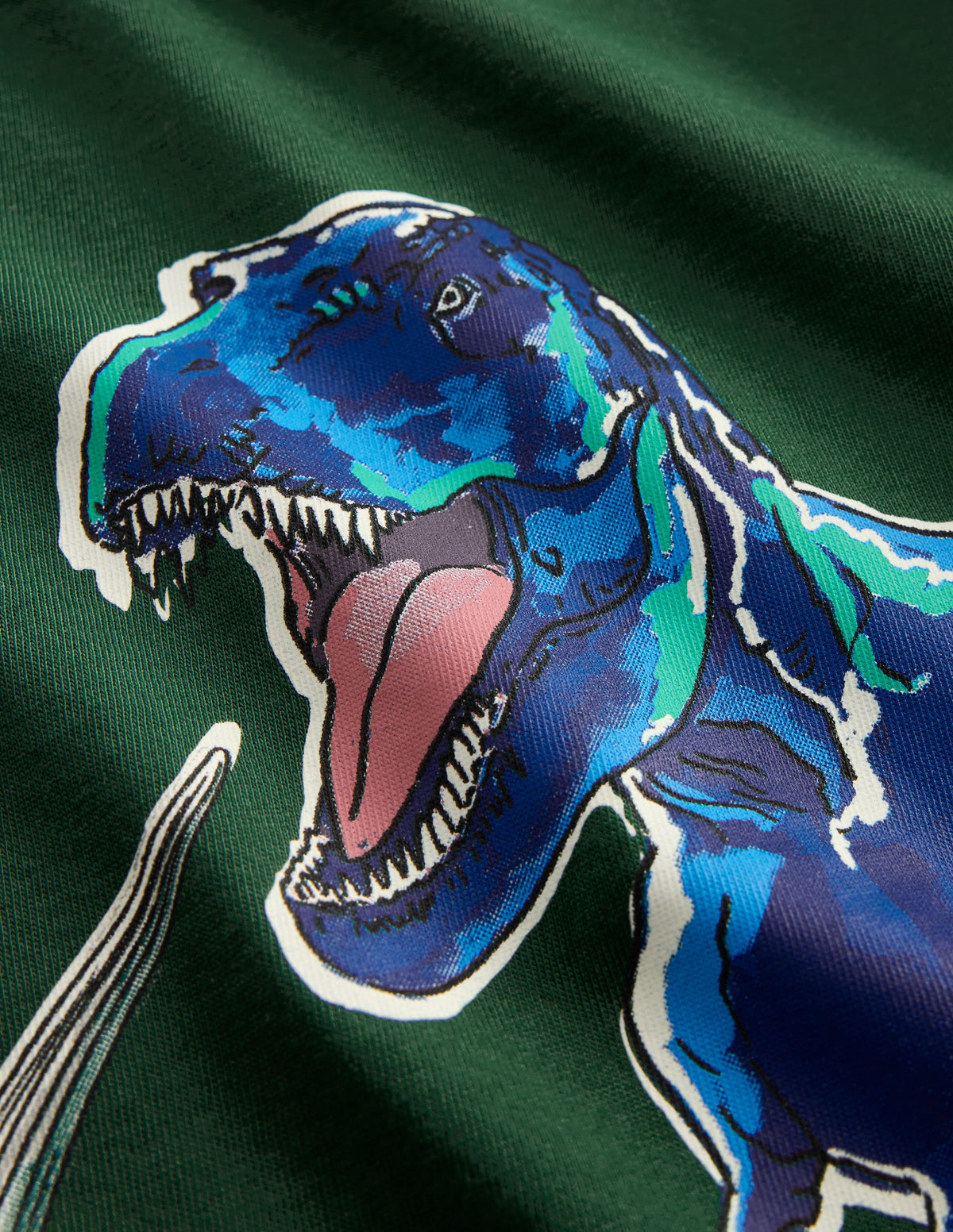 Long Sleeve Glow T-shirt-Hunter Green Dinos-4