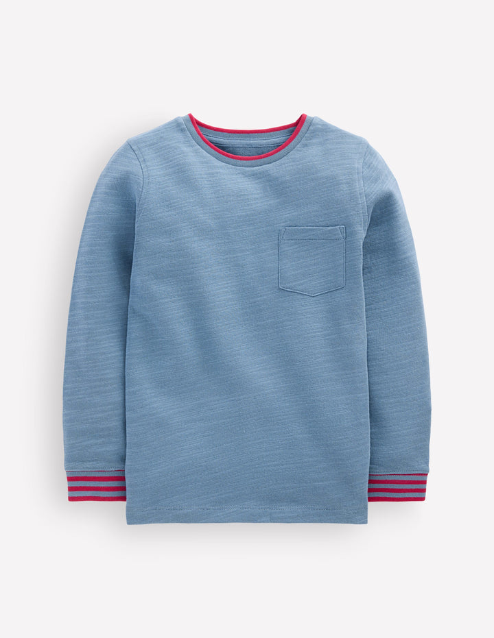 Cosy Mid-weight T-shirt-Blue Aura / Sweet Cherry