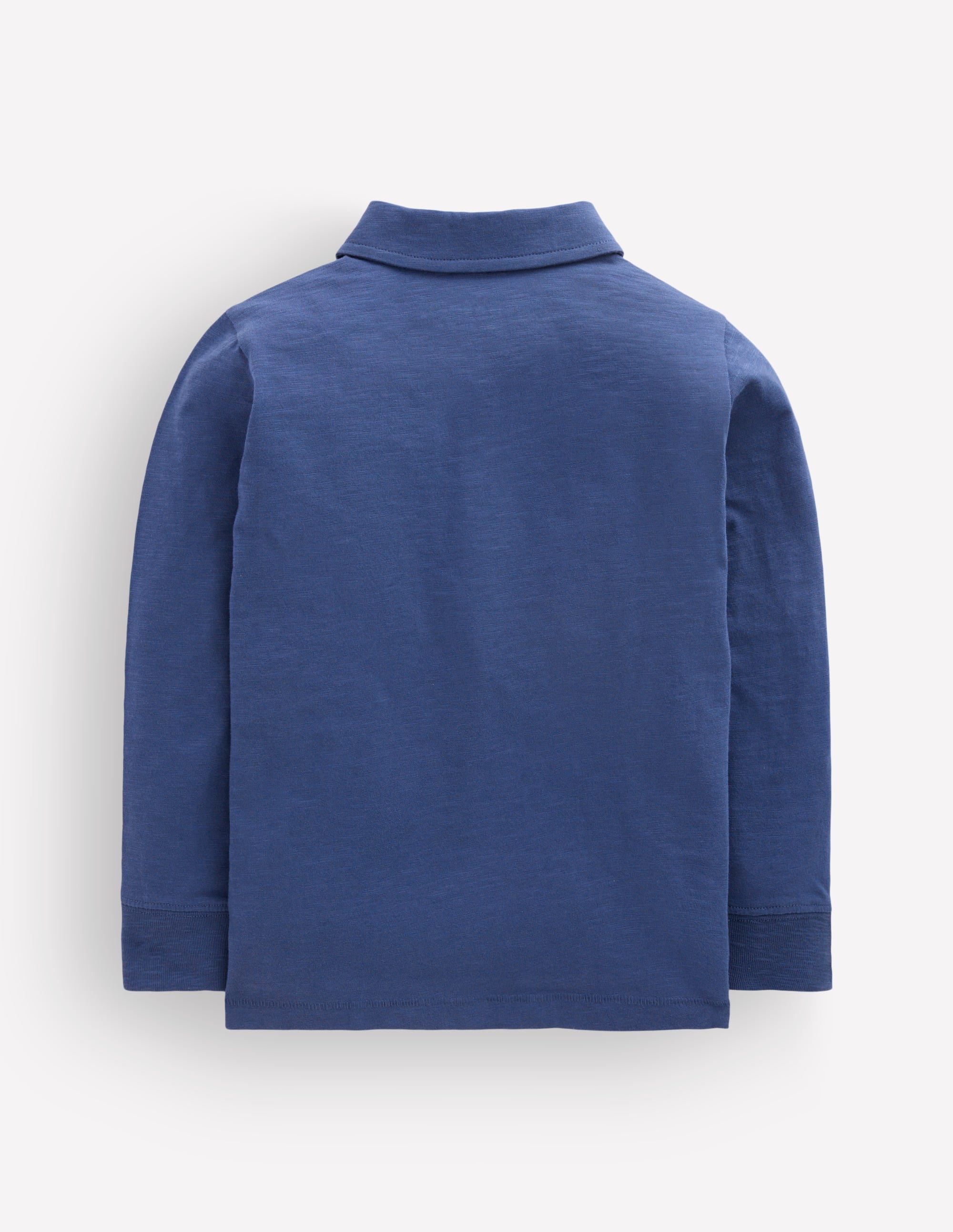 Long Sleeve Slub Polo-Denim Blue - Image 2