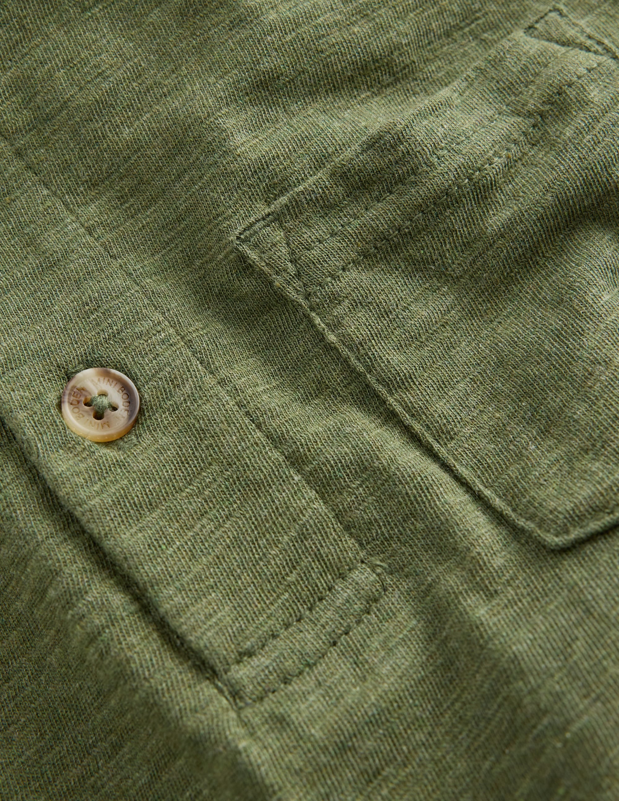 Long Sleeve Slub Polo-Green Marl - Image 3