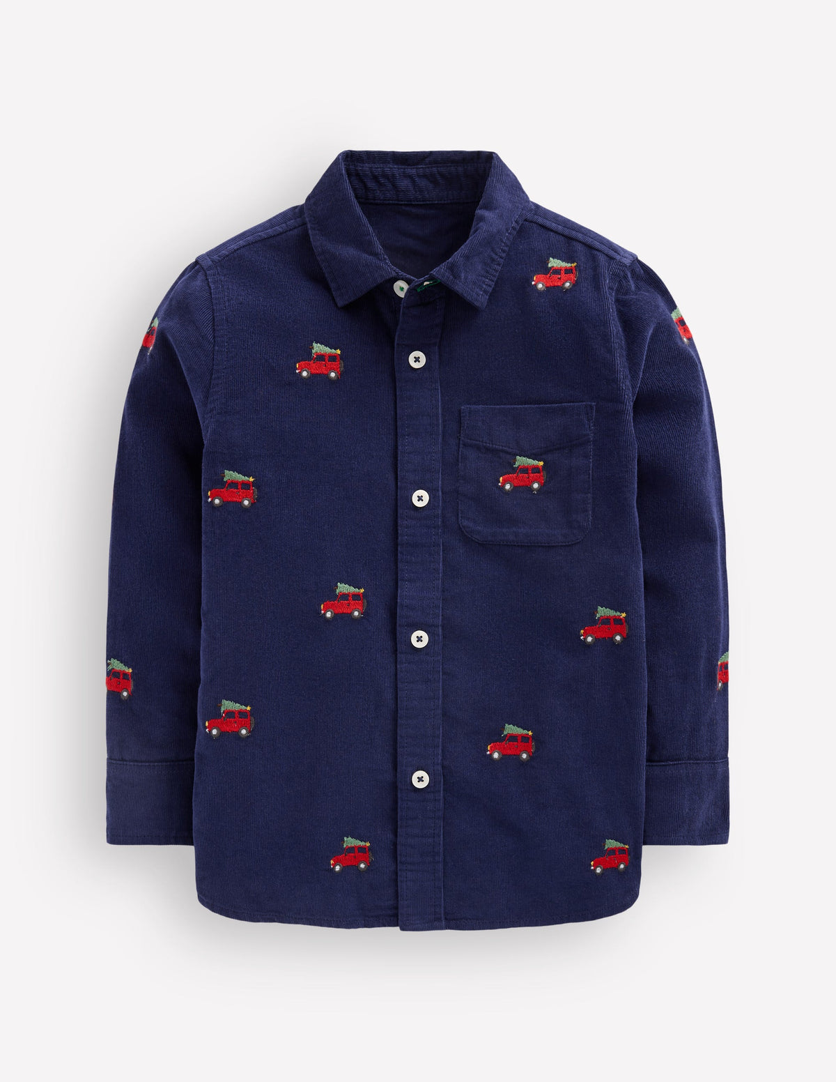 Embroidered Corduroy Shirt-College Navy Jeep-1