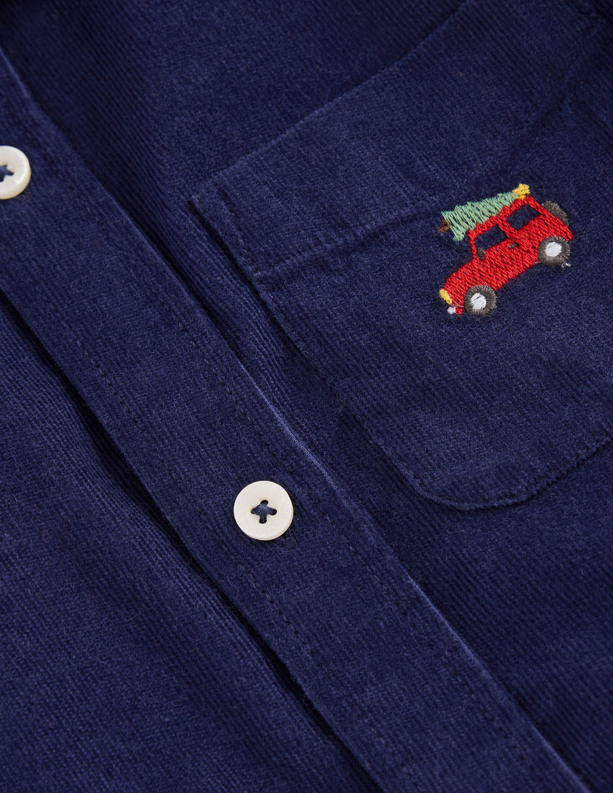 Embroidered Corduroy Shirt-College Navy Jeep-3