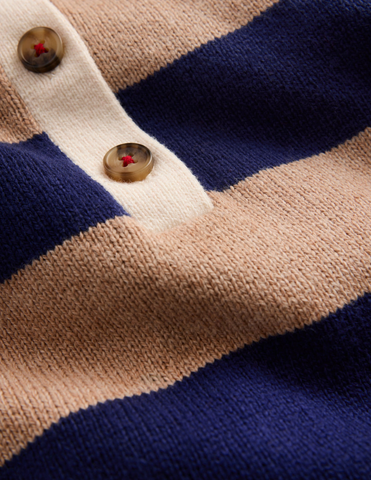 Knitted Rugby Jumper-Blue and Brown Stripe-3