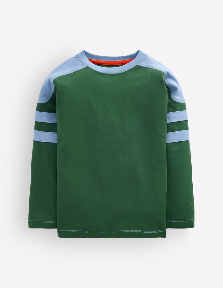 Colour Block T-shirt-Hunter Green