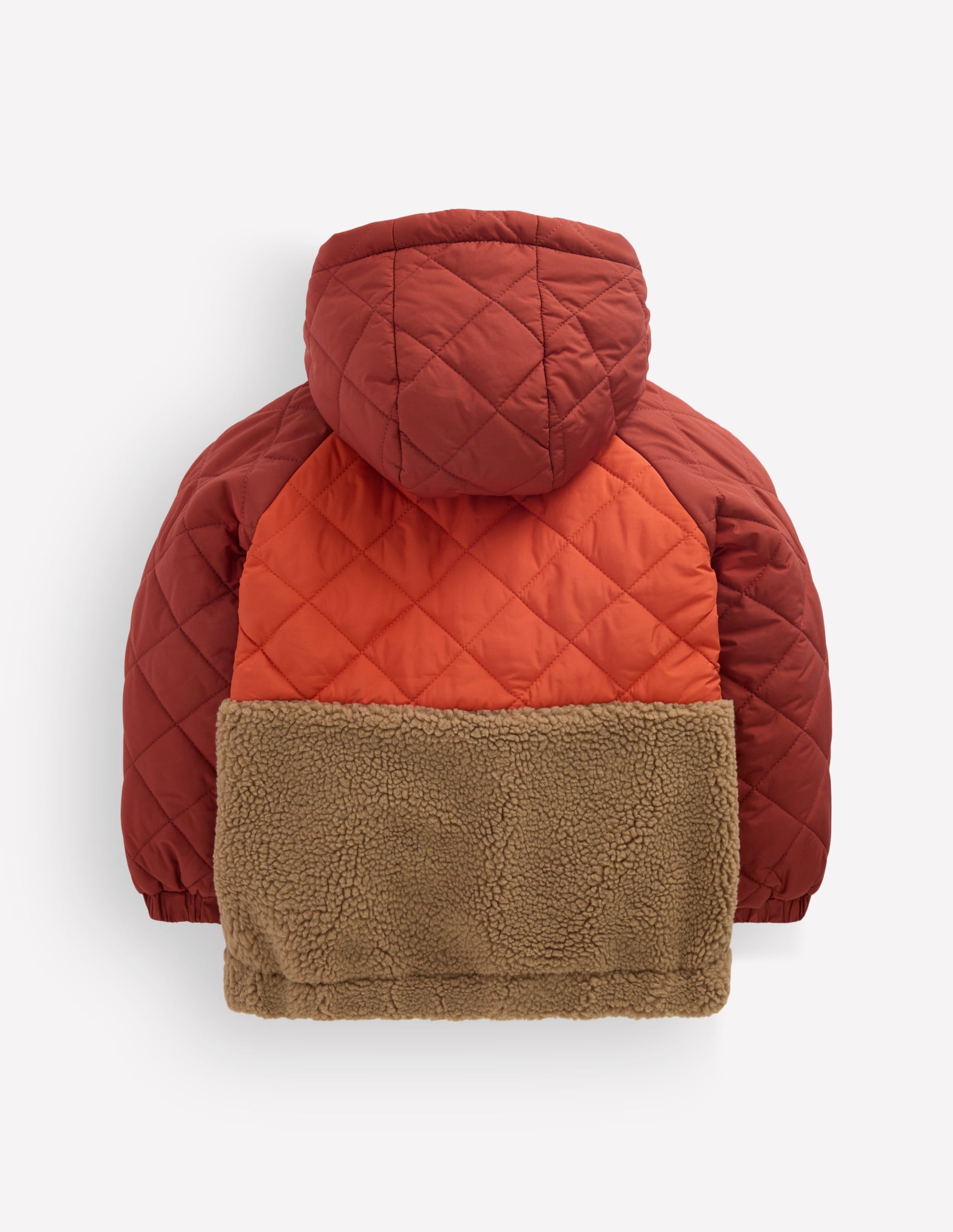 Quilted Borg Jacket-Rust Mix - Image 2