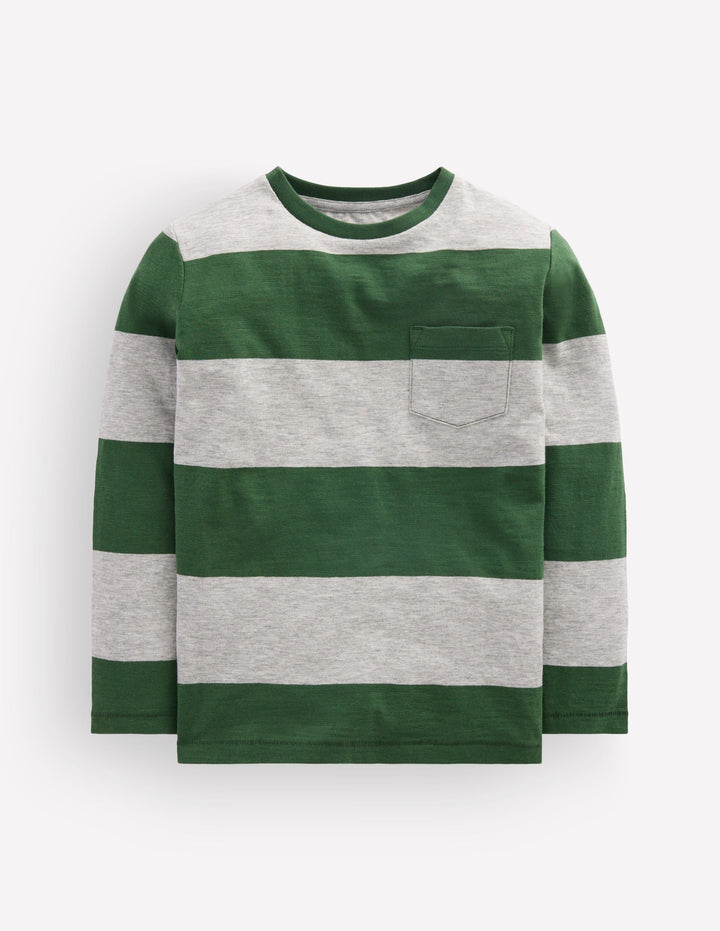Everyday Long Sleeve T-Shirt-Hunter Green / Grey Marl
