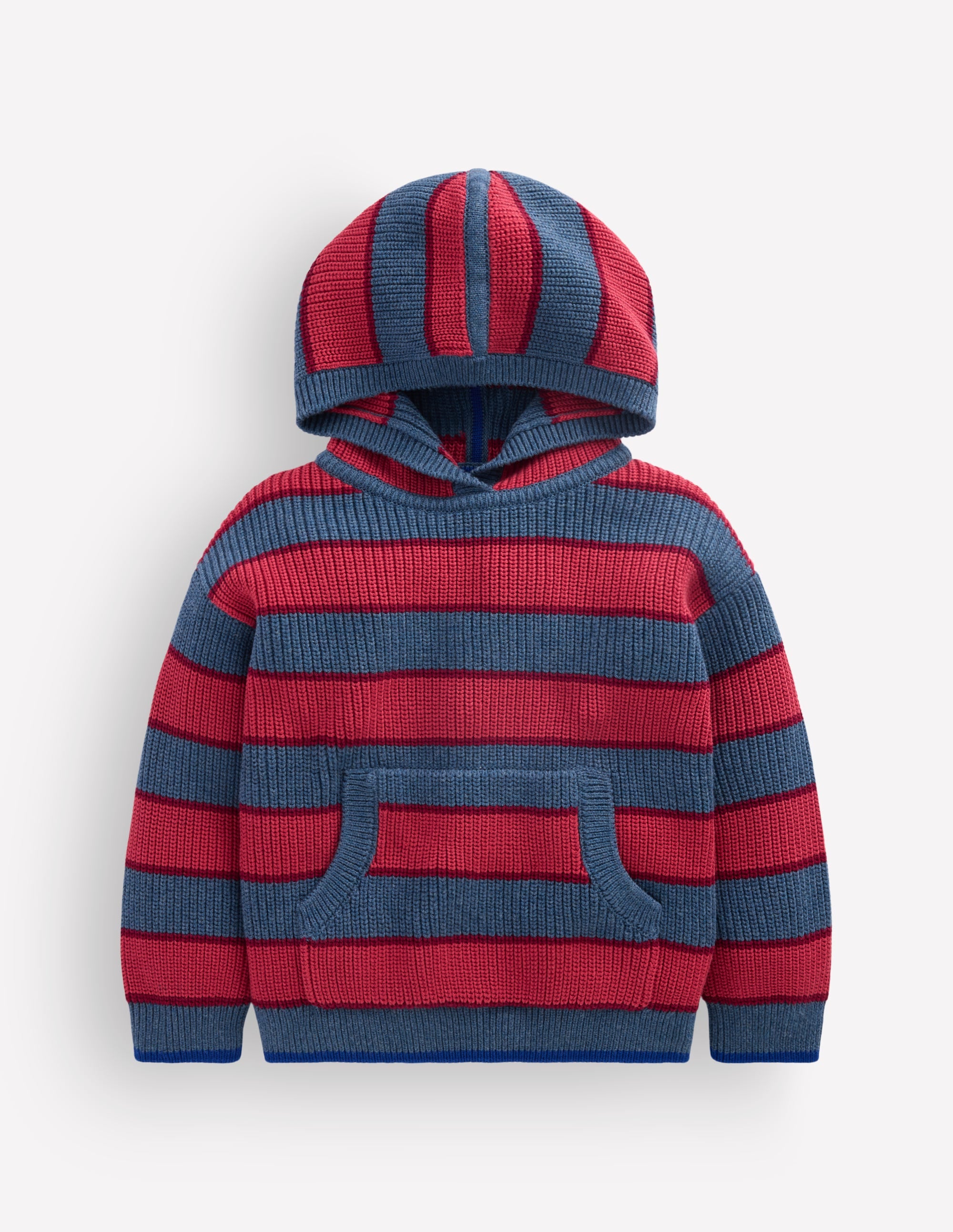 Chunky Cotton Hoodie-Denim Blue Stripe - Image 1