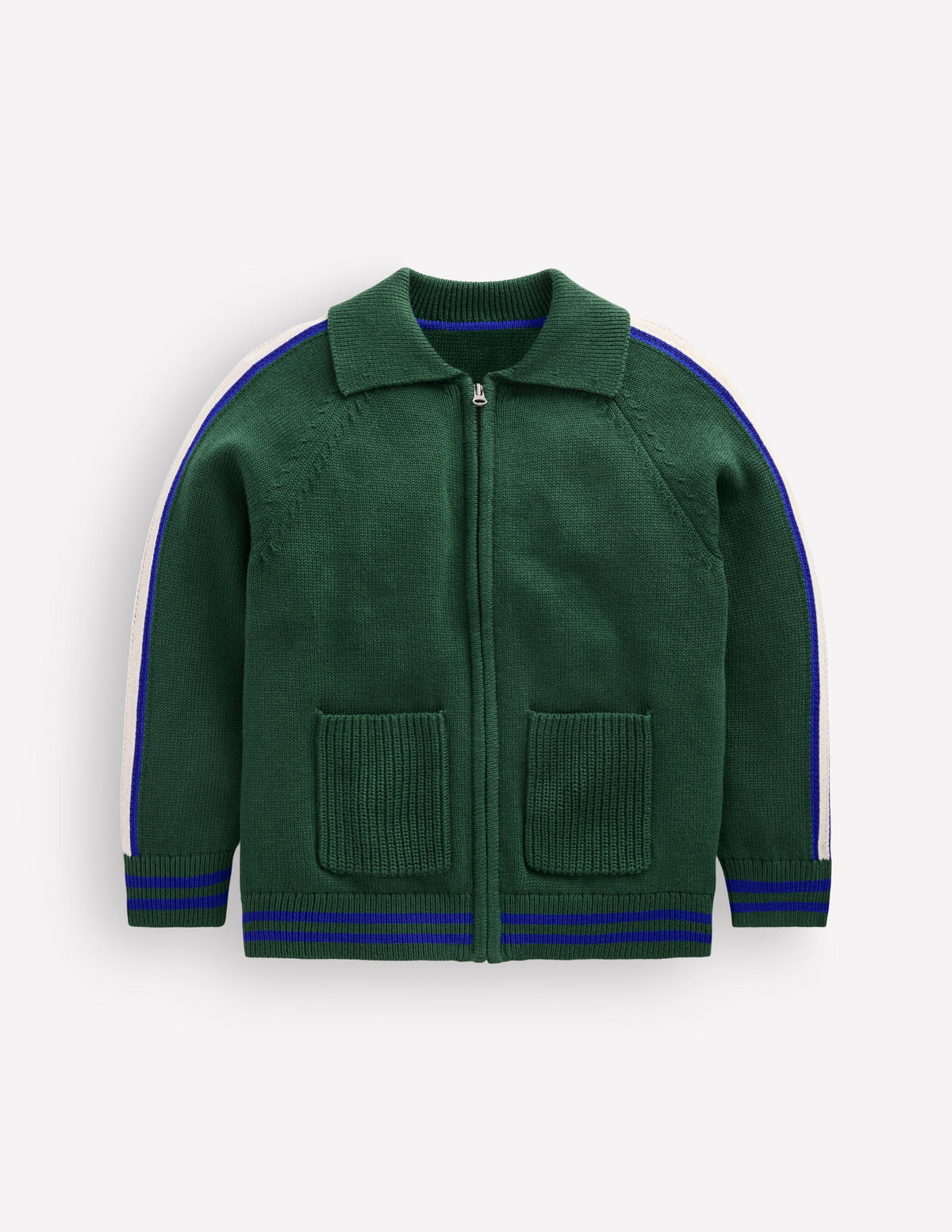 Smart Zip-through Sweater-Brunswick Green Marl - Image 2