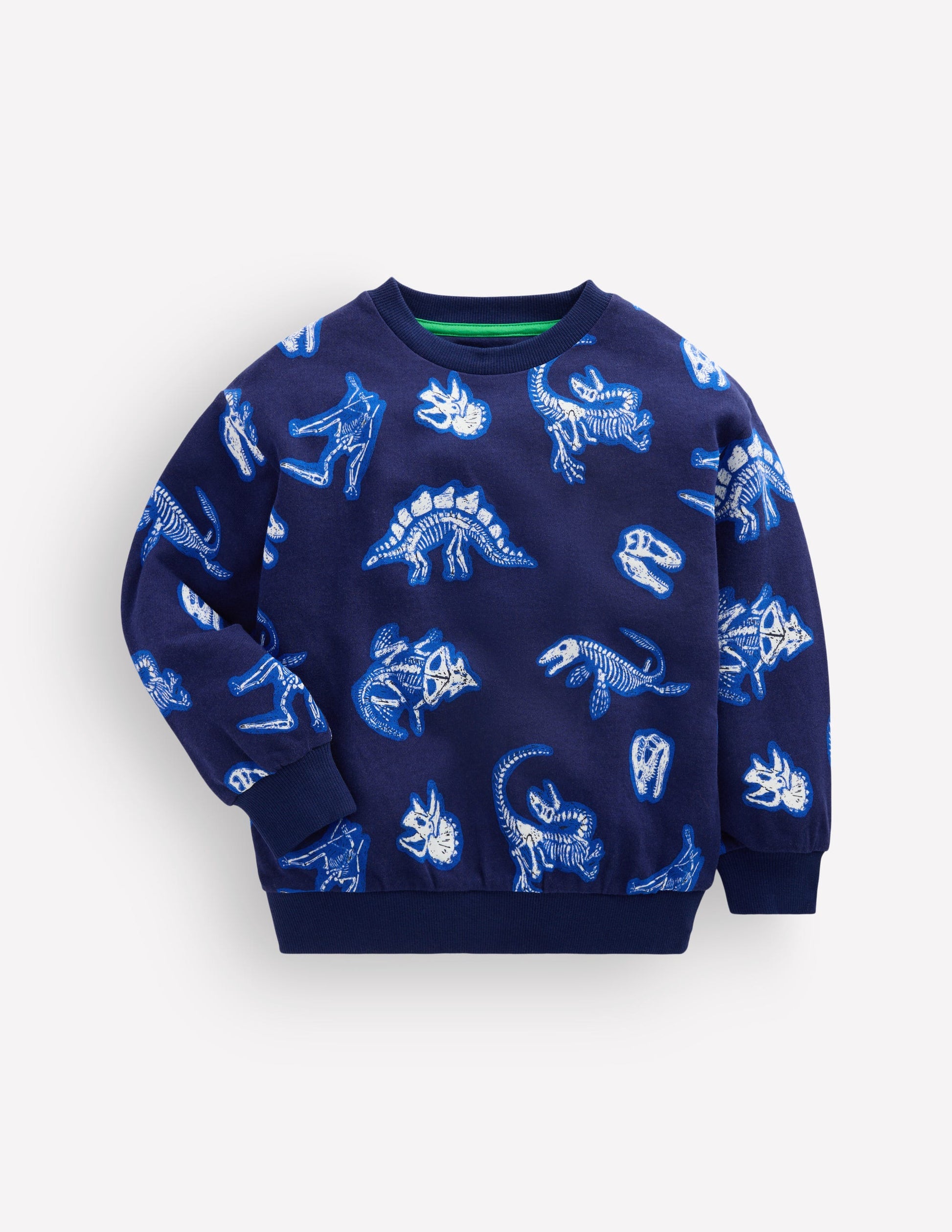Glow Printed Sweatshirt-College Navy Dino-1