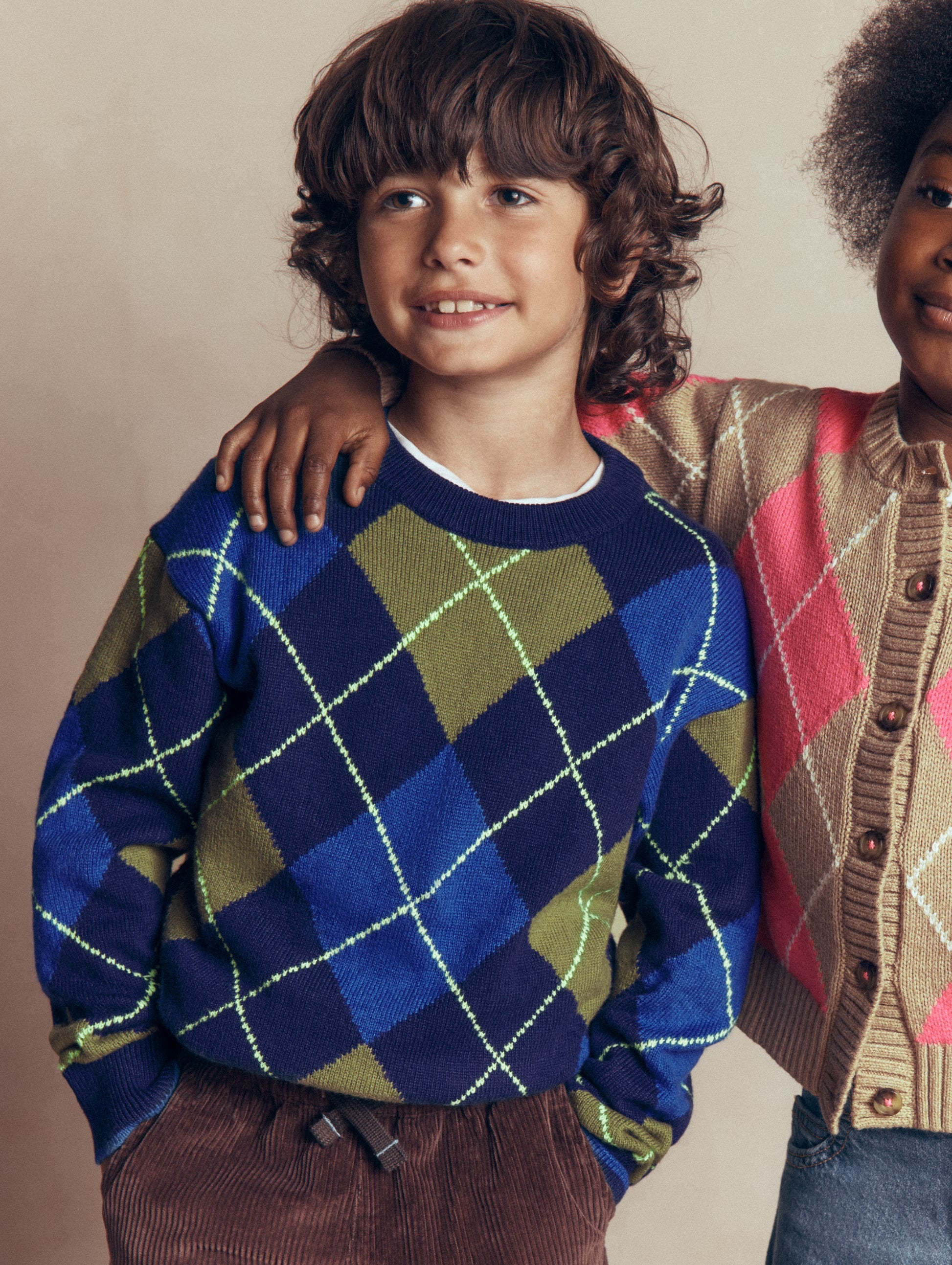 Argyle Jumper-College Navy - Image 1