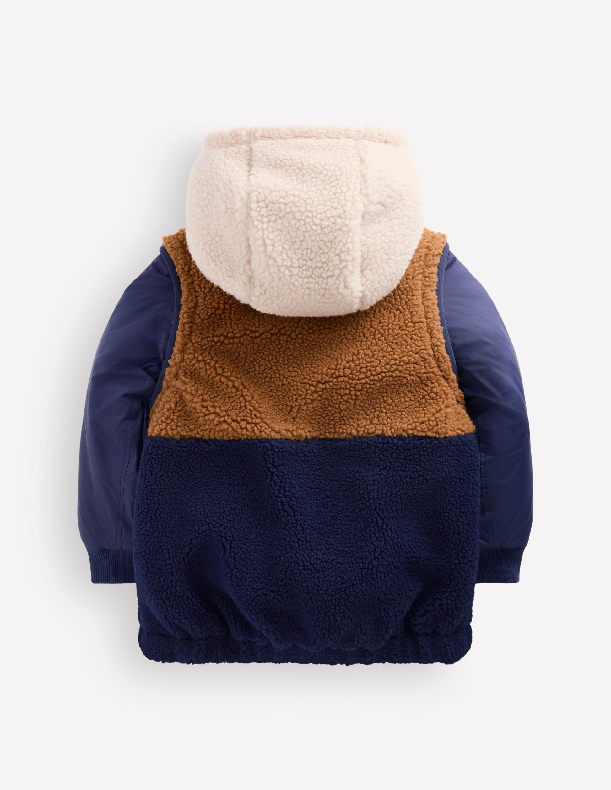 2-in-1 Borg Mix Panel Jacket-Navy-2