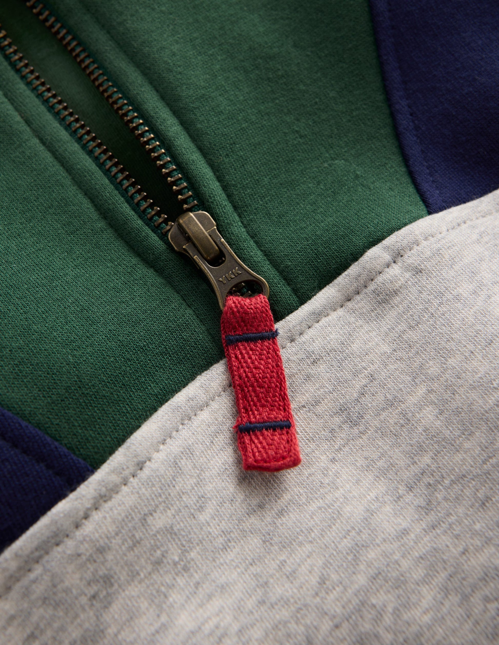 Half-zip Sweatshirt-Grey Marl Colourblock-3