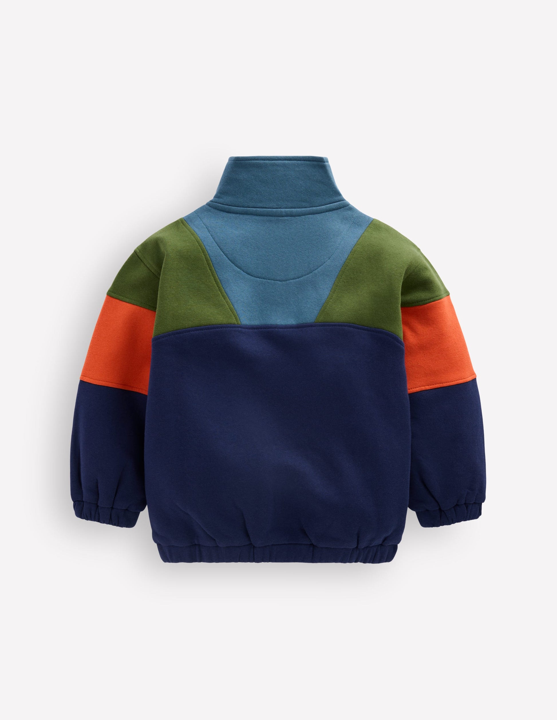 Half-zip Sweatshirt-Brunswick Green Colourblock-2