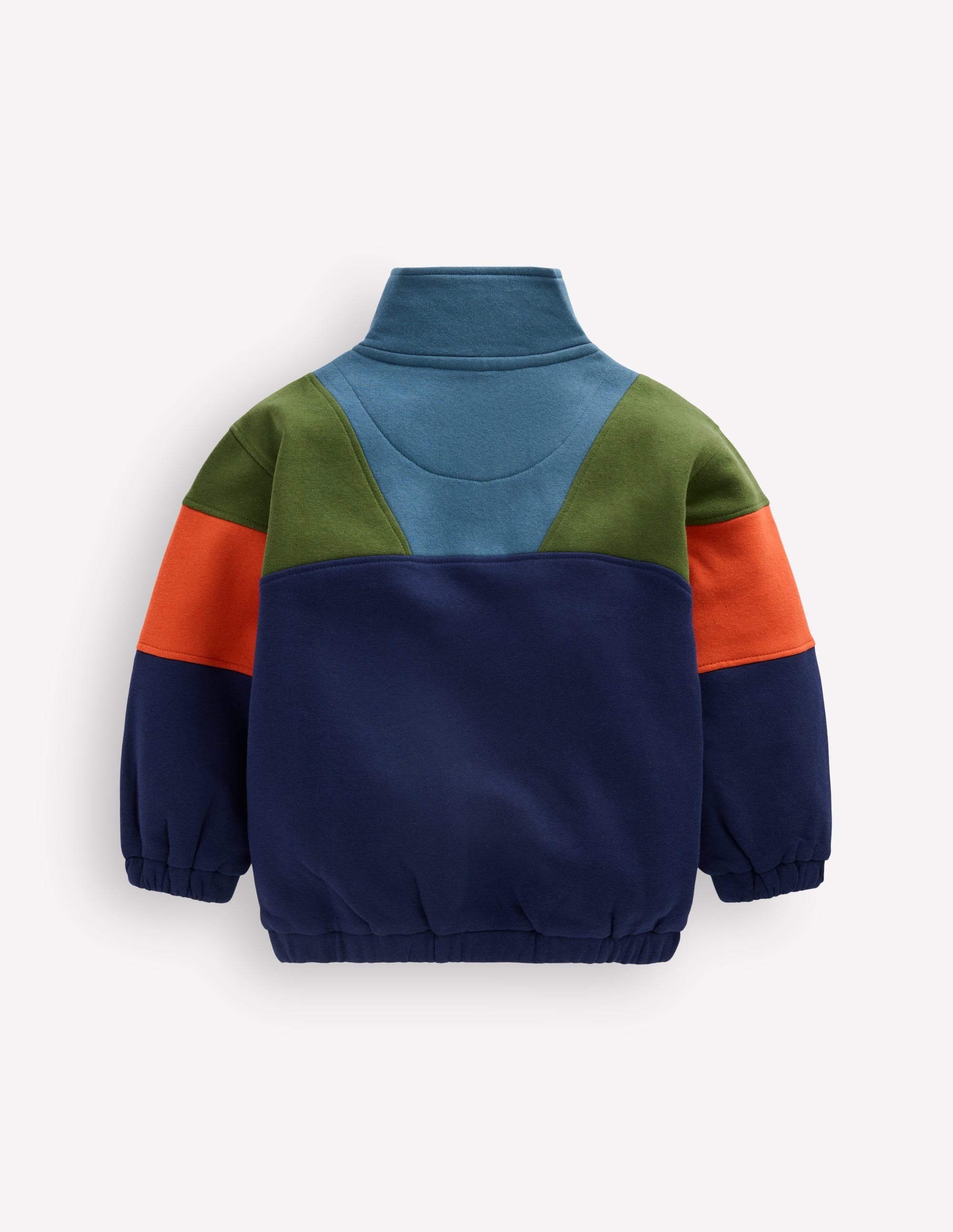 Half-zip Sweatshirt-Brunswick Green Colourblock - Image 2