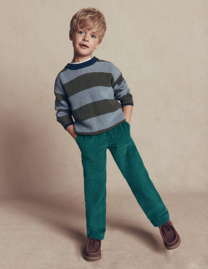 Pull-on Cord Pants-MALLARD GREEN