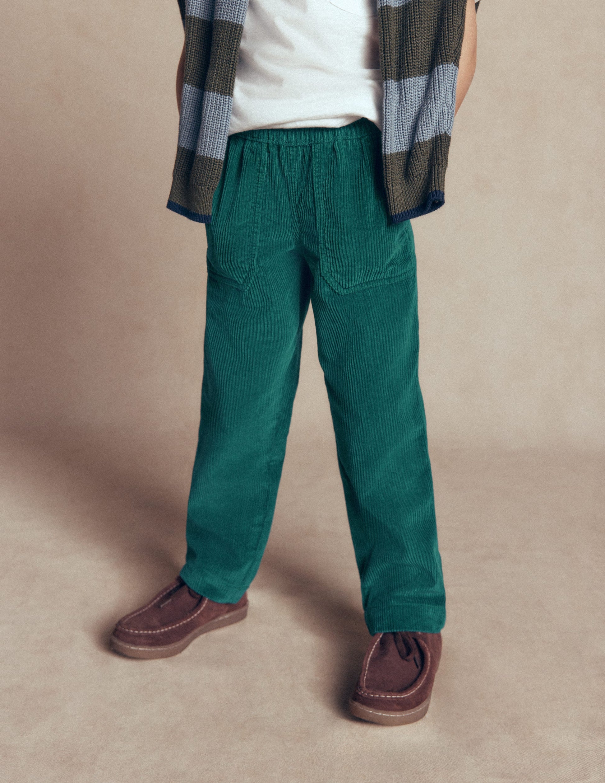 Pull-on Cord Pants-MALLARD GREEN-2