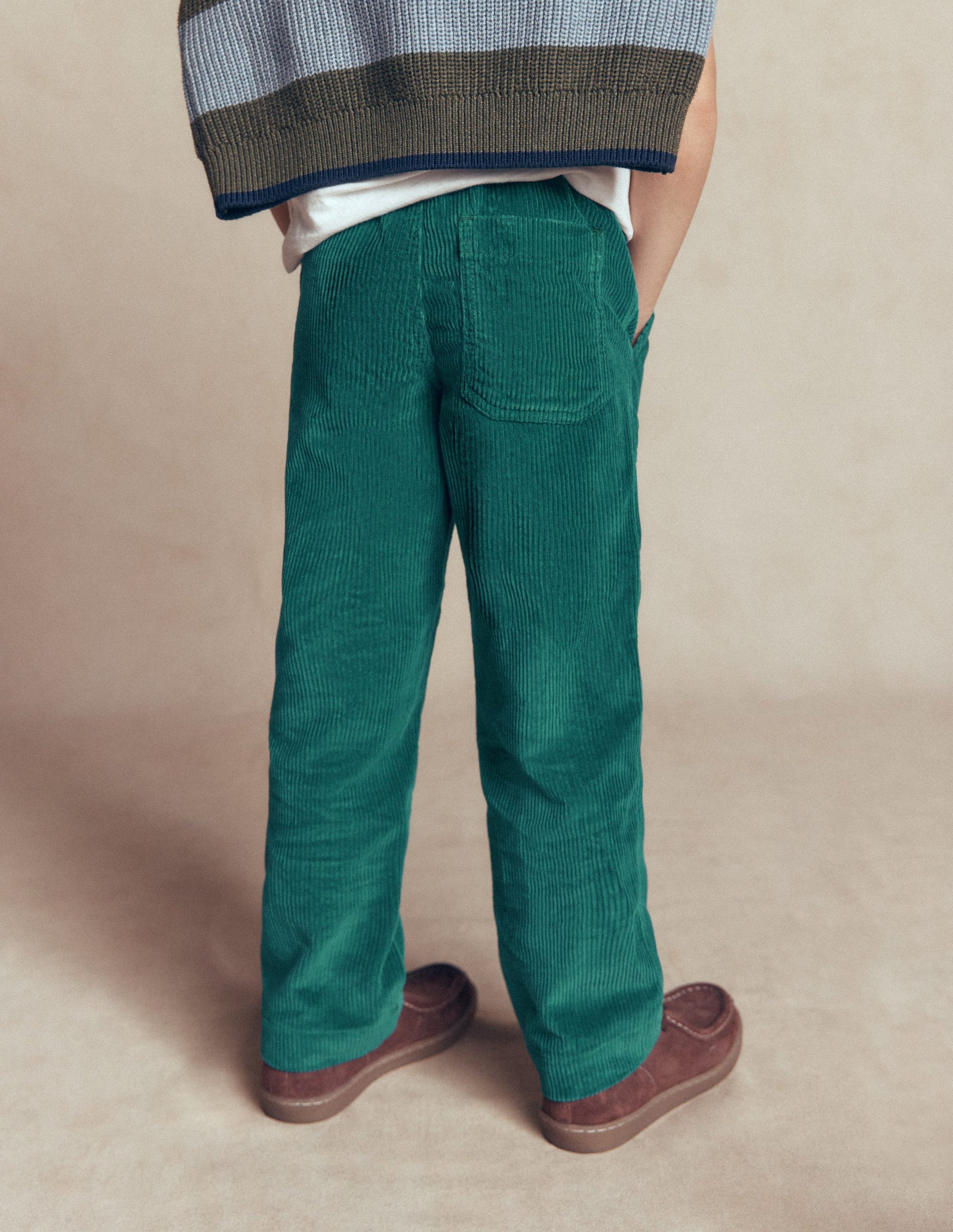 Pull-on Cord Pants-MALLARD GREEN-3