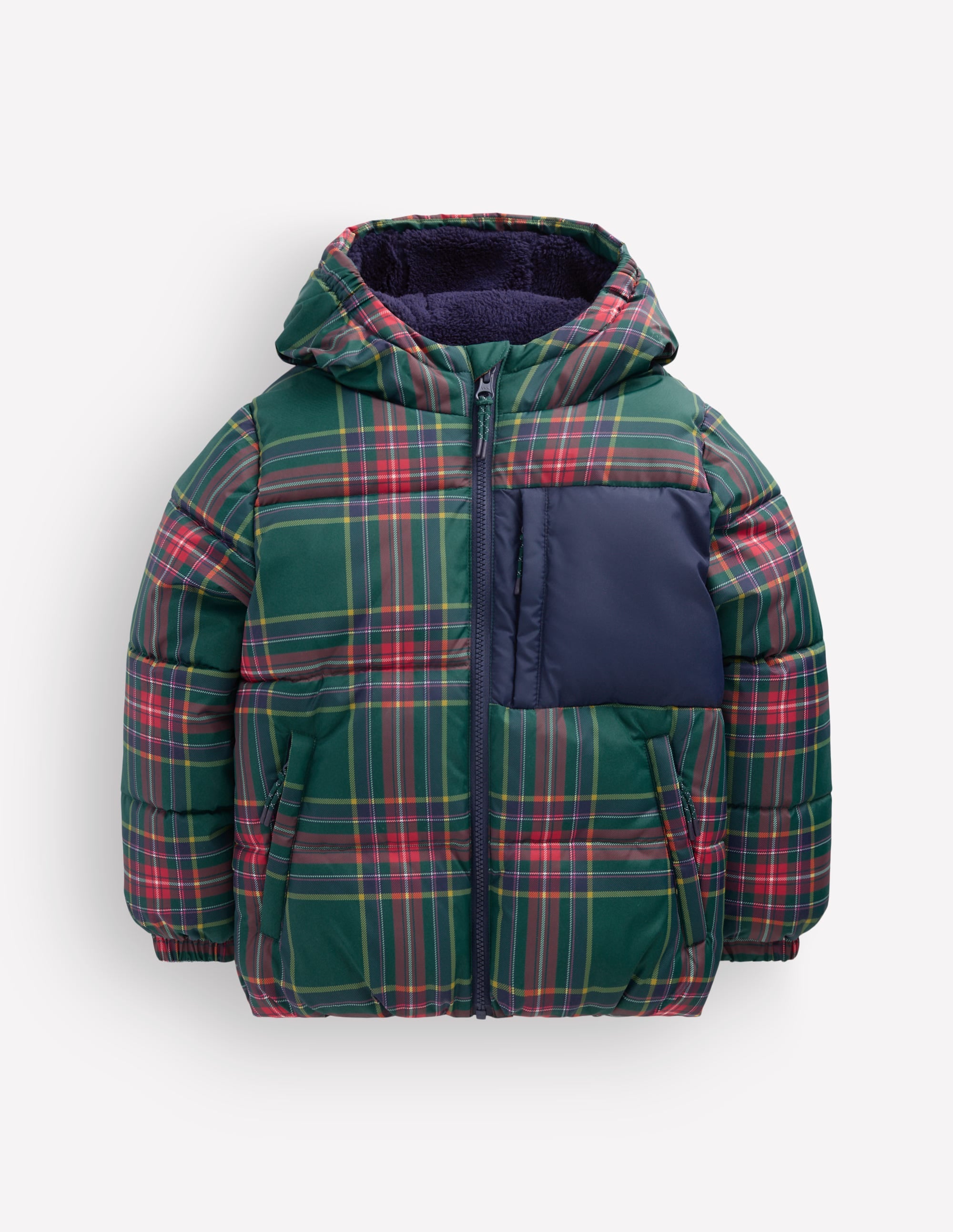 Fun Padded Coat-Green Check - Image 6