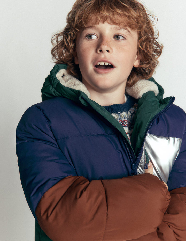 Fun Padded Coat-Sea Moss/ Tortoise Shell