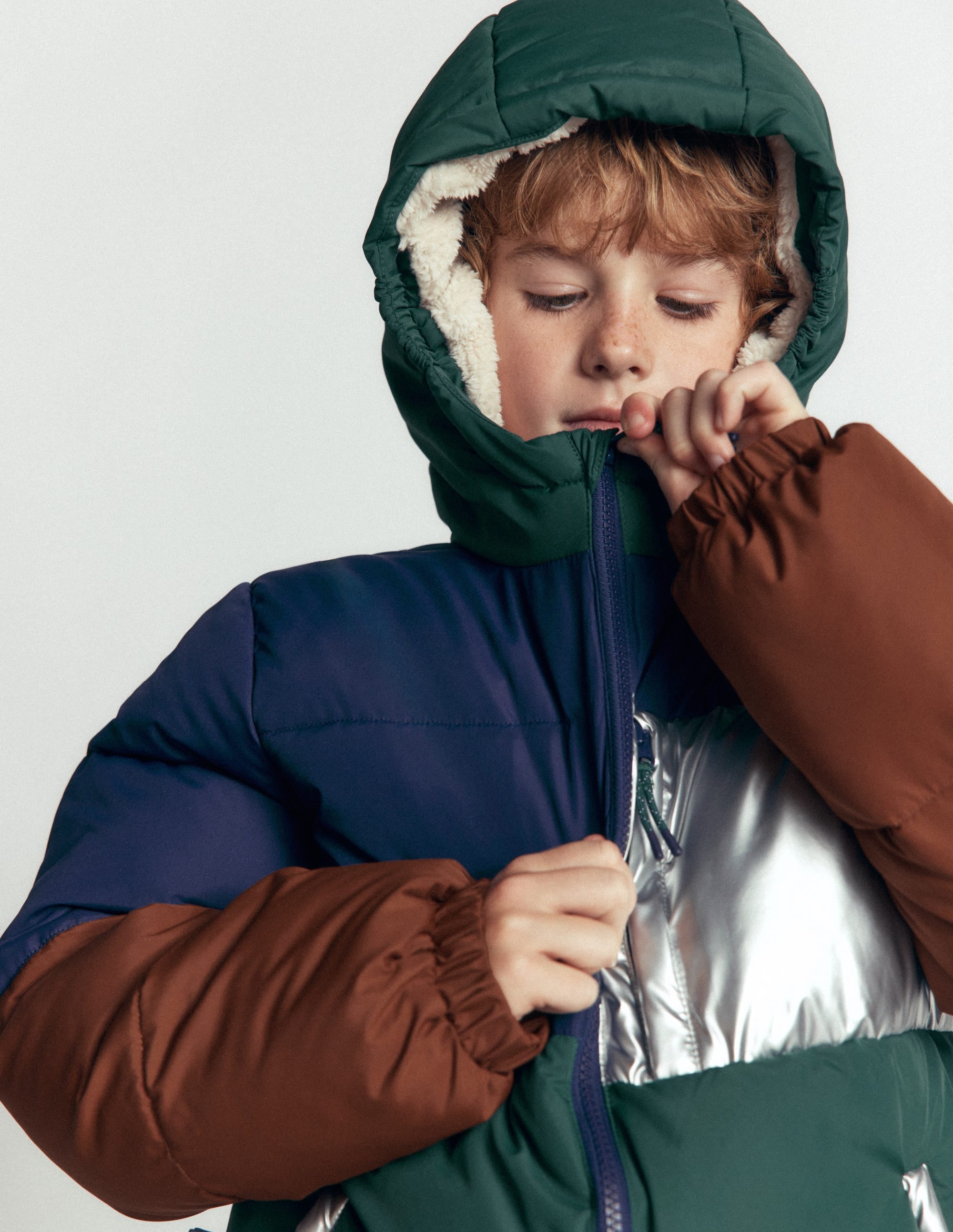 Fun Padded Coat-Sea Moss/ Tortoise Shell - Image 4