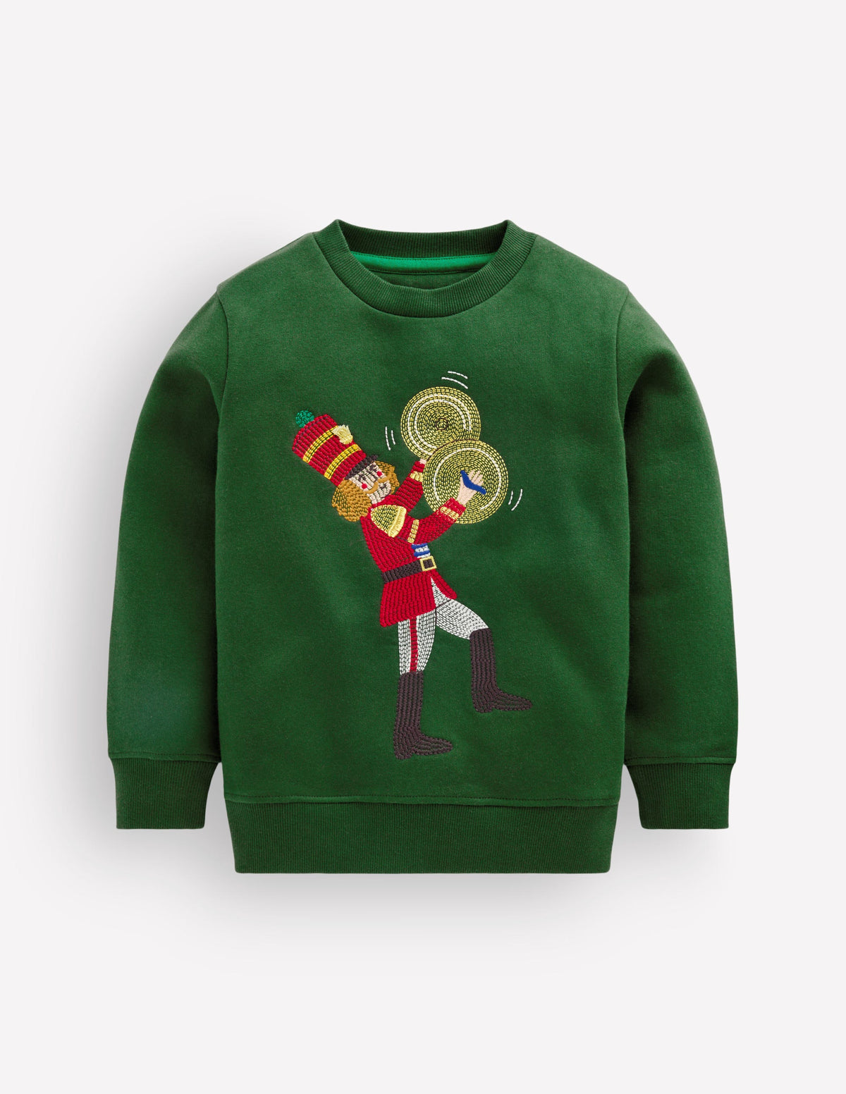 Festive Applique sweatshirt-Green Nutcracker Marching Band-1