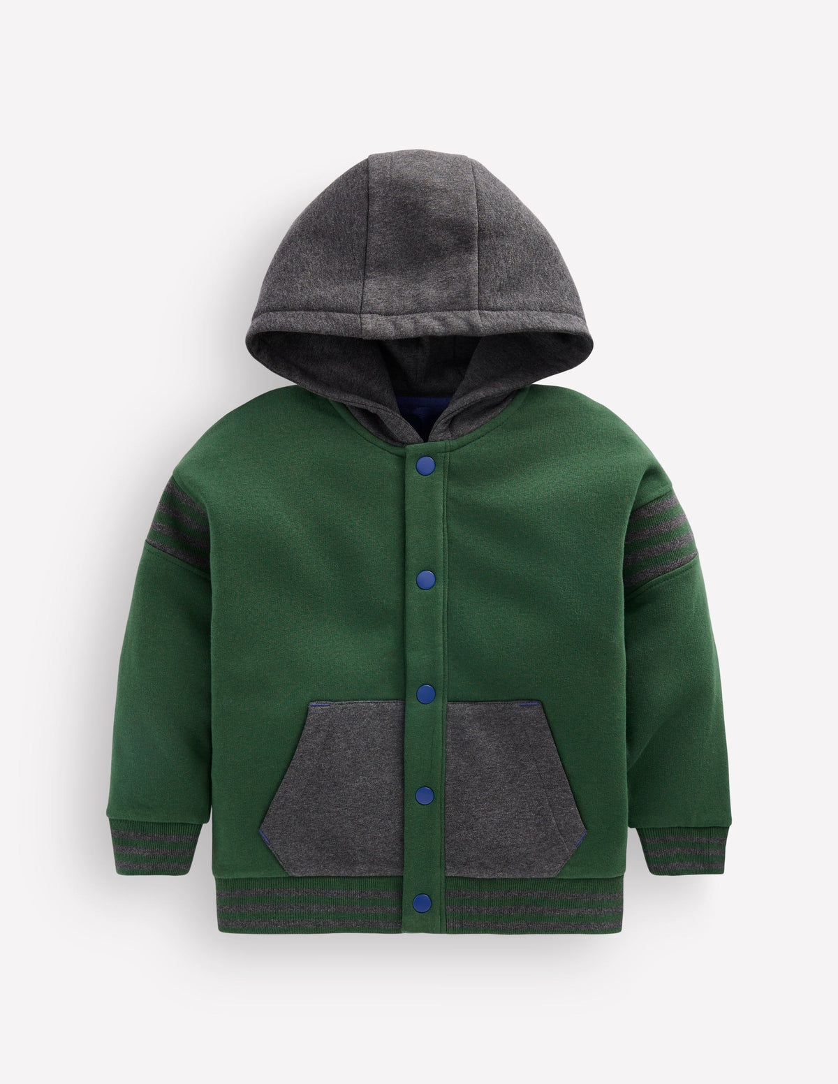 Colourblock Hoodie-Hunter Green - Image 1