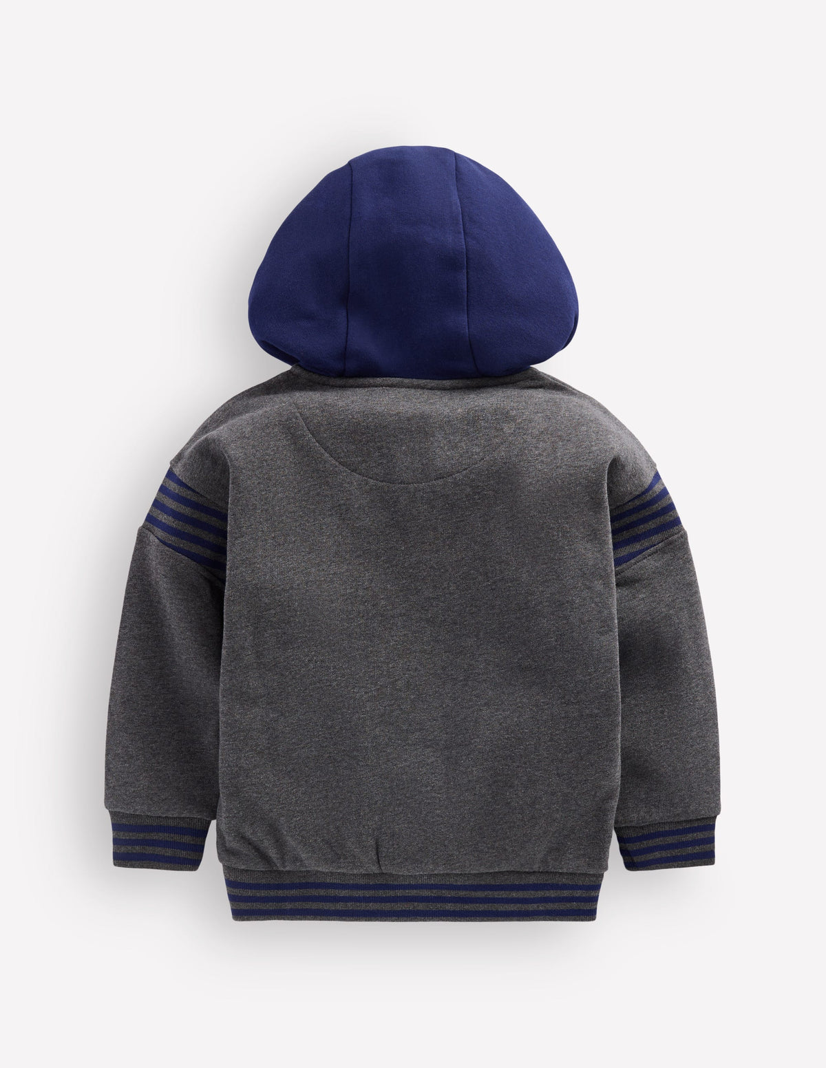 Colourblock Hoodie-Charcoal Marl-2
