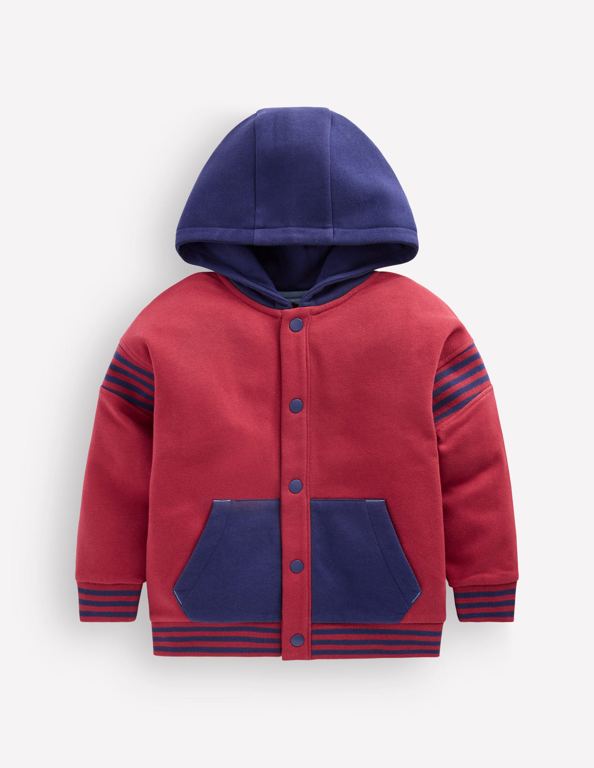 Colourblock Hoodie-Red Earth-1