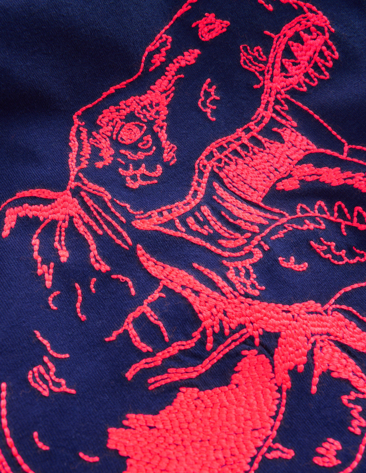Neon Superstitch T-shirt-College Navy Dino - Image 3