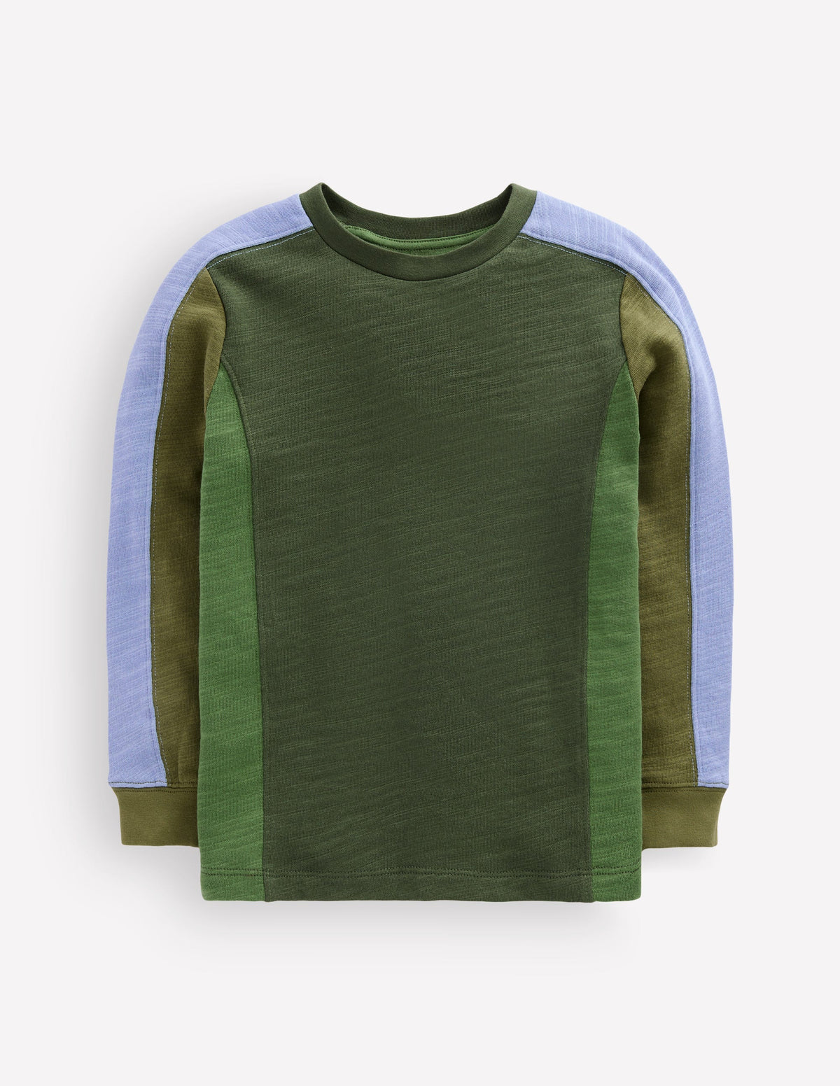 Colourblock Mid-weight T-Shirt-Brunswick Green Colourblock-1