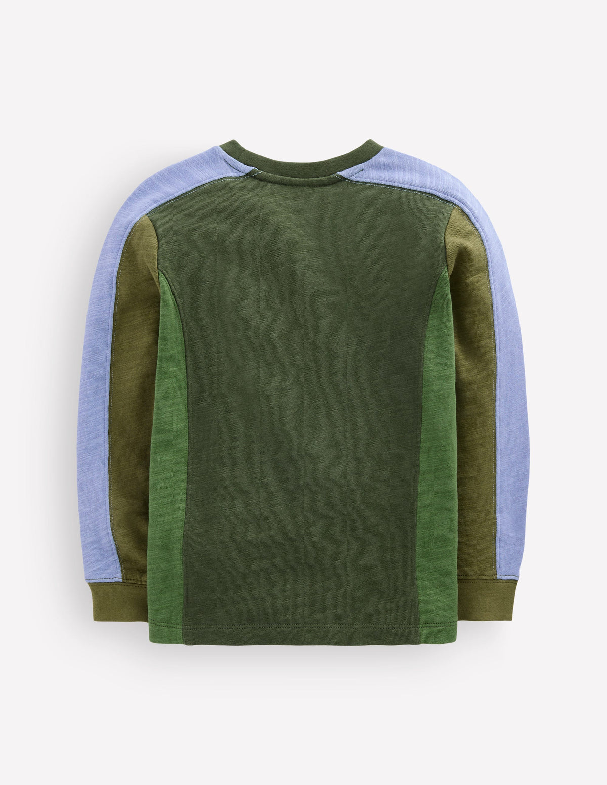 Colourblock Mid-weight T-Shirt-Brunswick Green Colourblock - Image 2