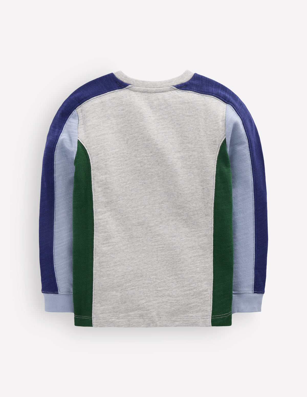 Colourblock Mid-weight T-Shirt-Grey Marl Colourblock - Image 2
