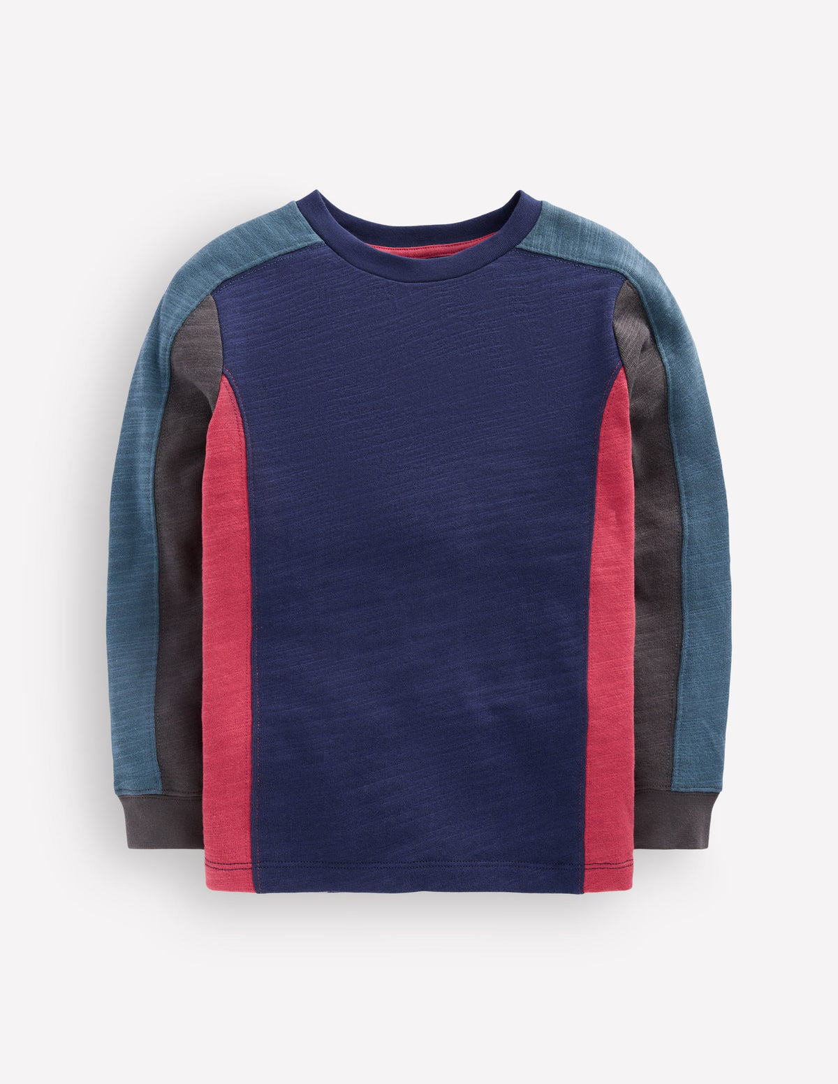 Colourblock Mid-weight T-Shirt-College Navy Colourblock-1