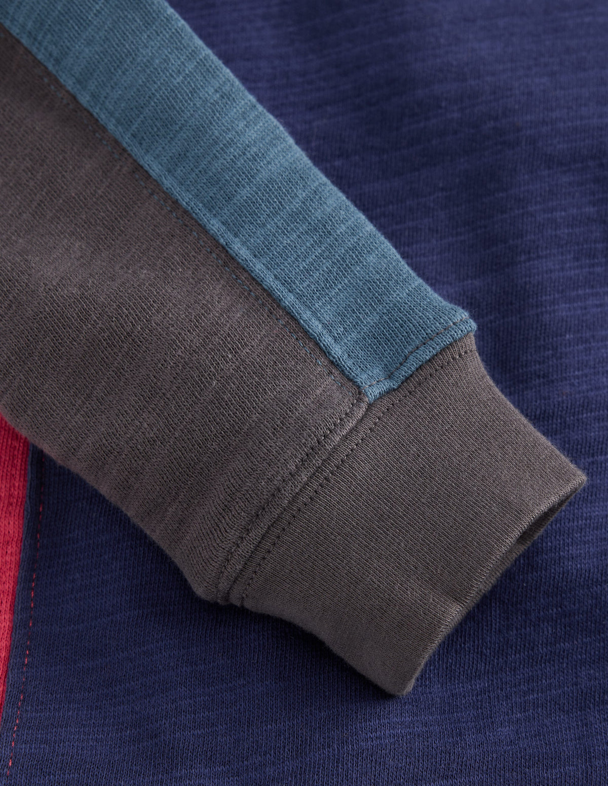 Colourblock Mid-weight T-Shirt-College Navy Colourblock - Image 3