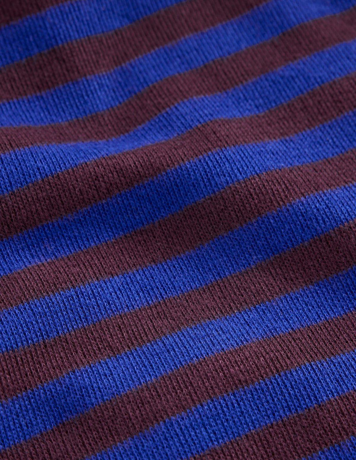 Cosy Textured Stripe T-shirt-Bright Blue / Chocolate Brown-3