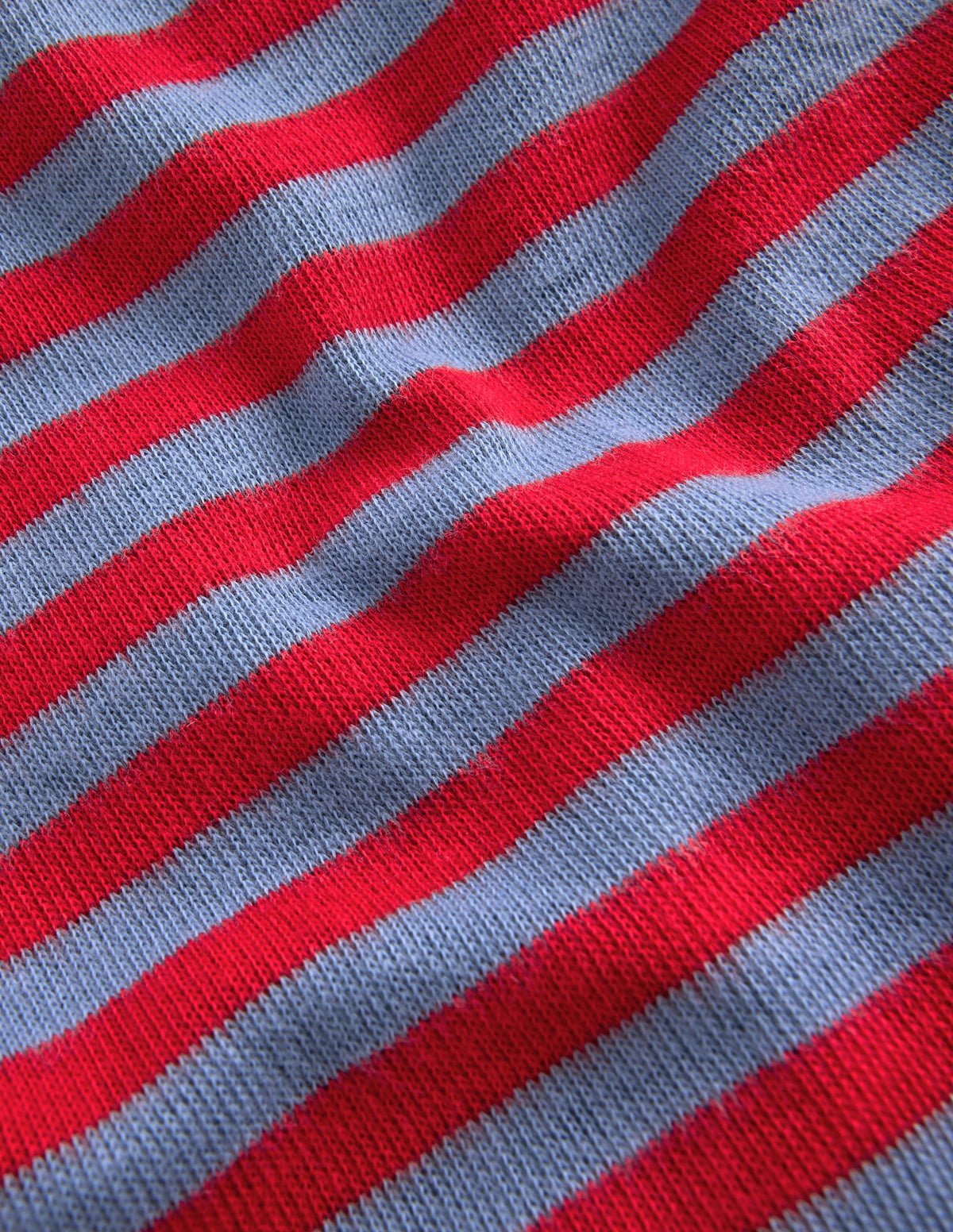 Cosy Textured Stripe T-shirt-French Denim / Gemstone Red - Image 3