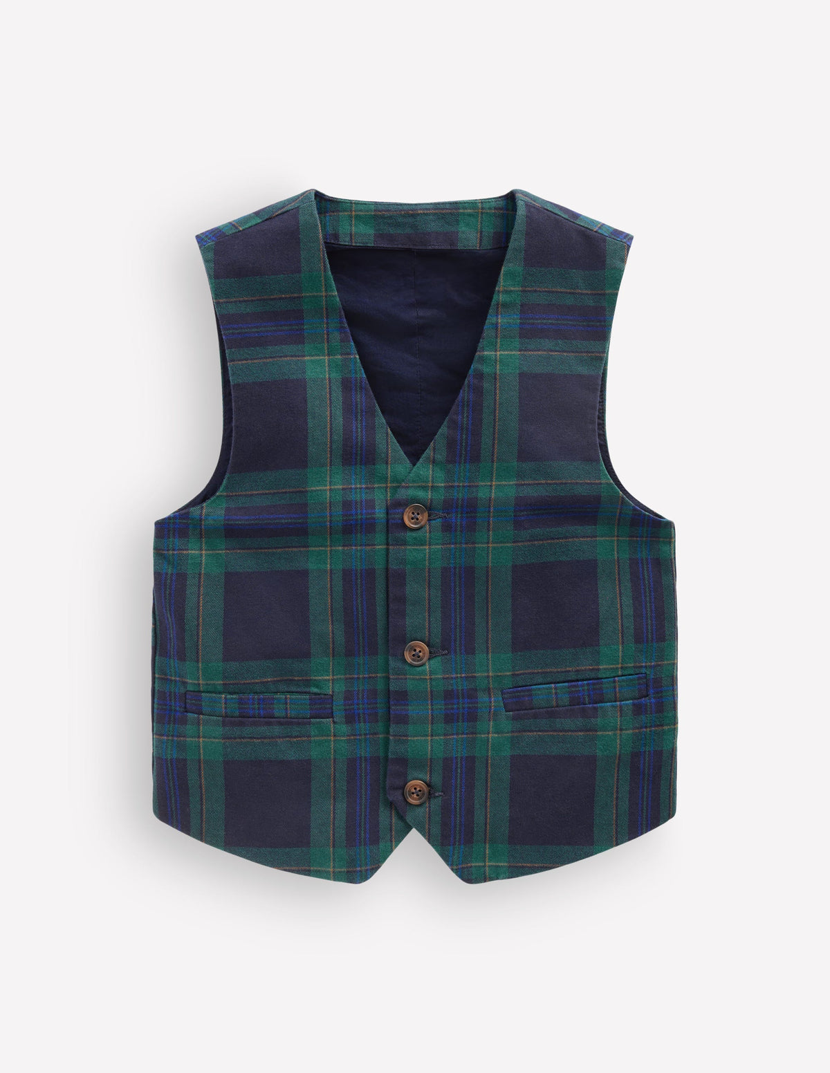 Check Waistcoat-Navy Check-1