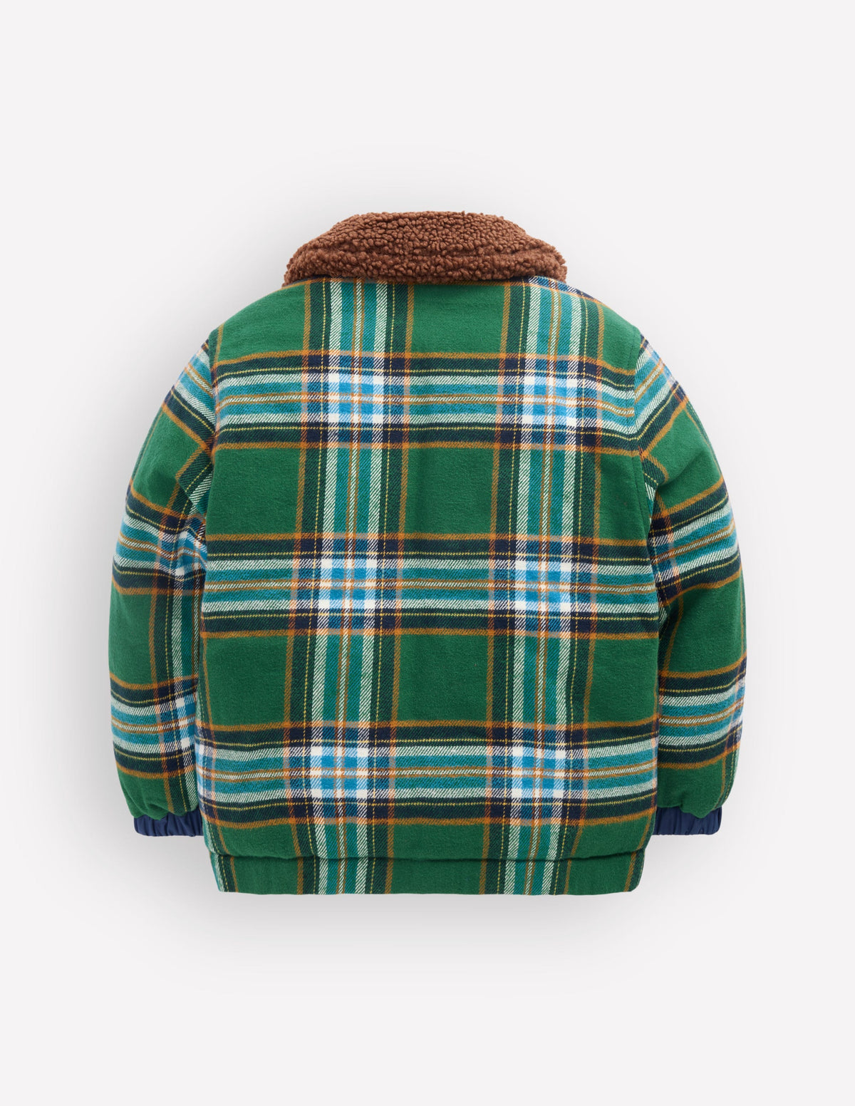 Reversible Quilted Jacket-Green Check & Brunswick Green-2
