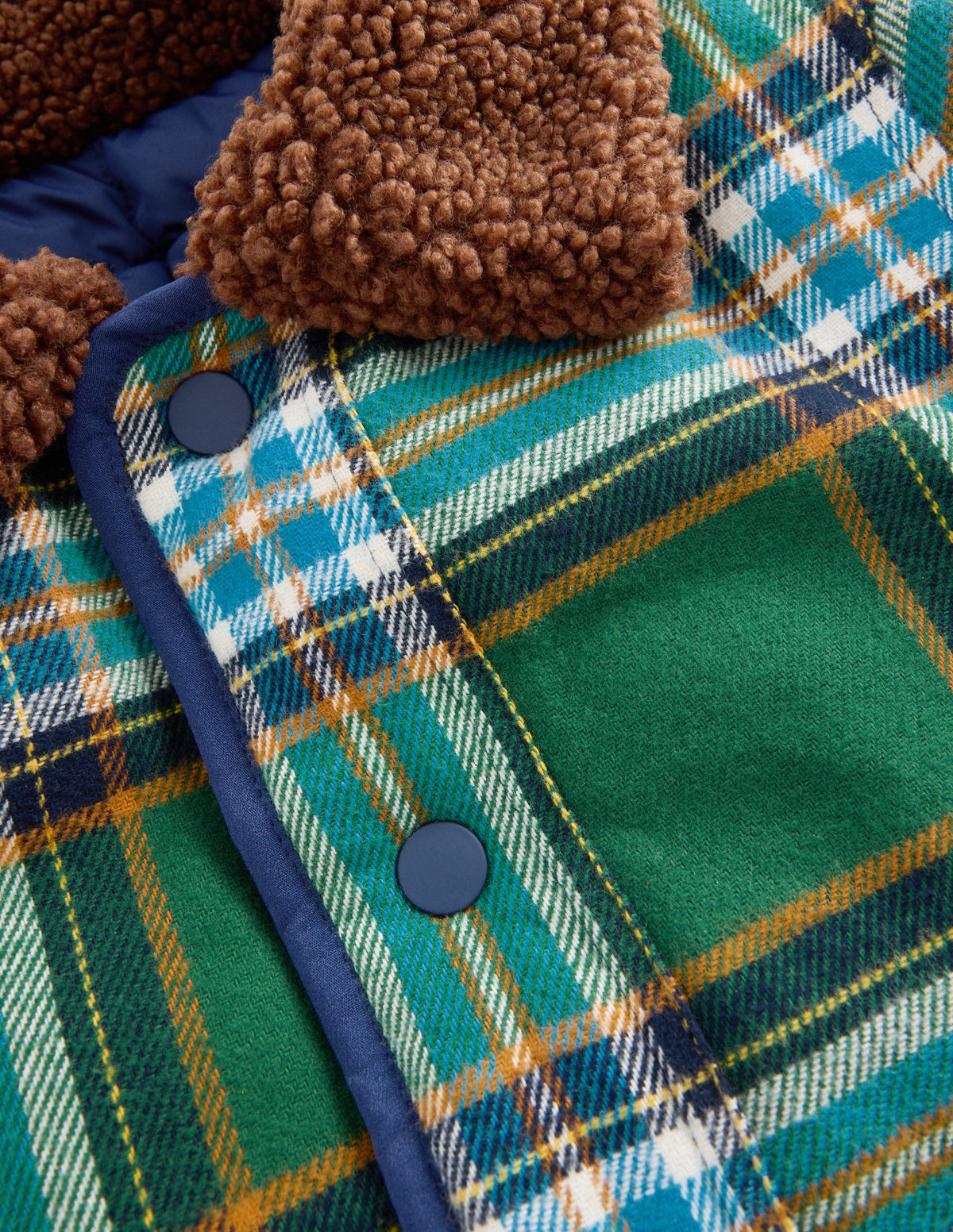 Reversible Quilted Jacket-Green Check & Brunswick Green - Image 3