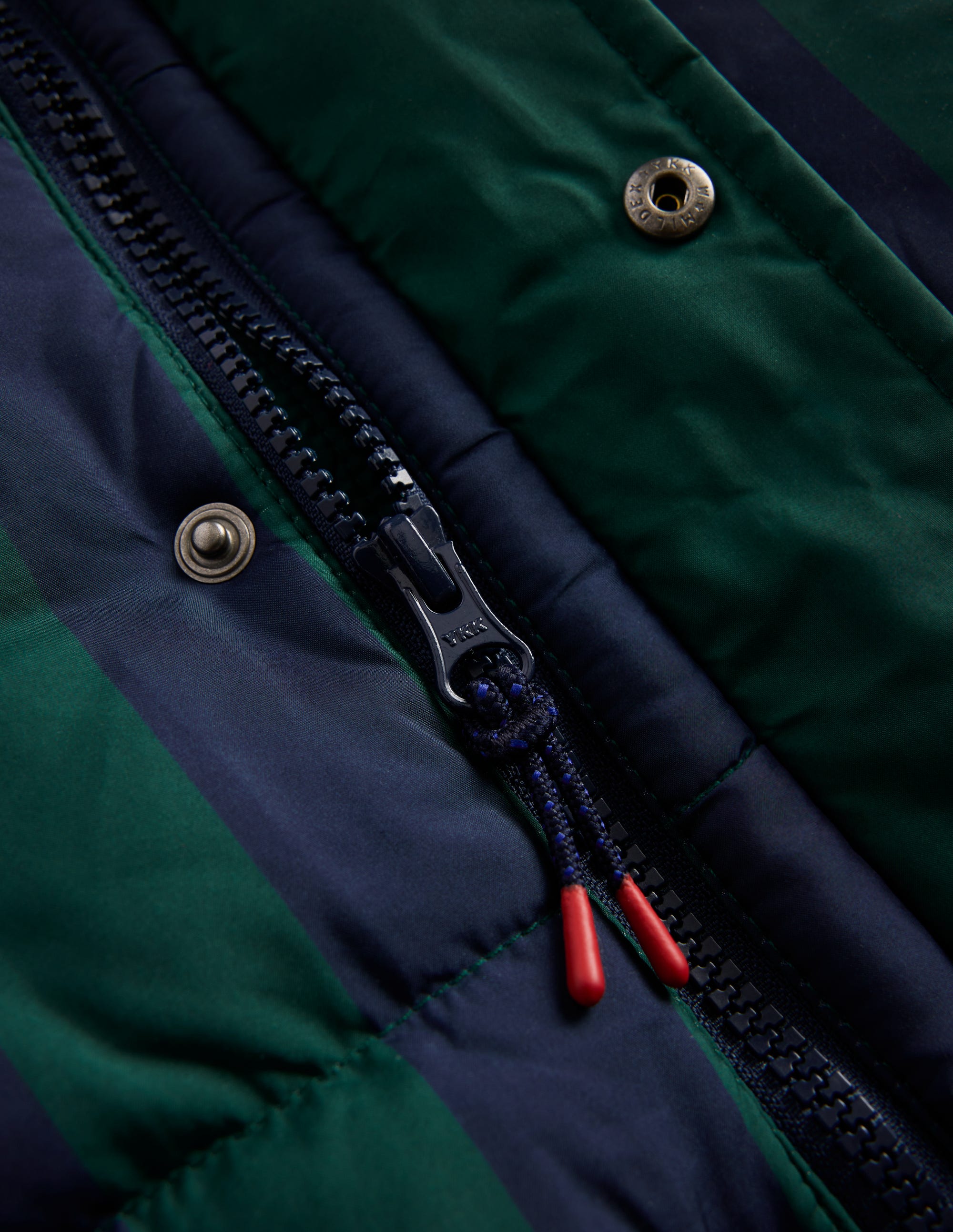 Borg Lined Padded Coat - NAVY AND GREEN STRIPE | Boden USA