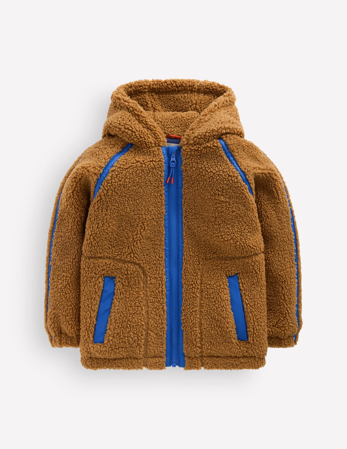 Cosy Borg Hooded Jacket-BROWN BORG - Image 1